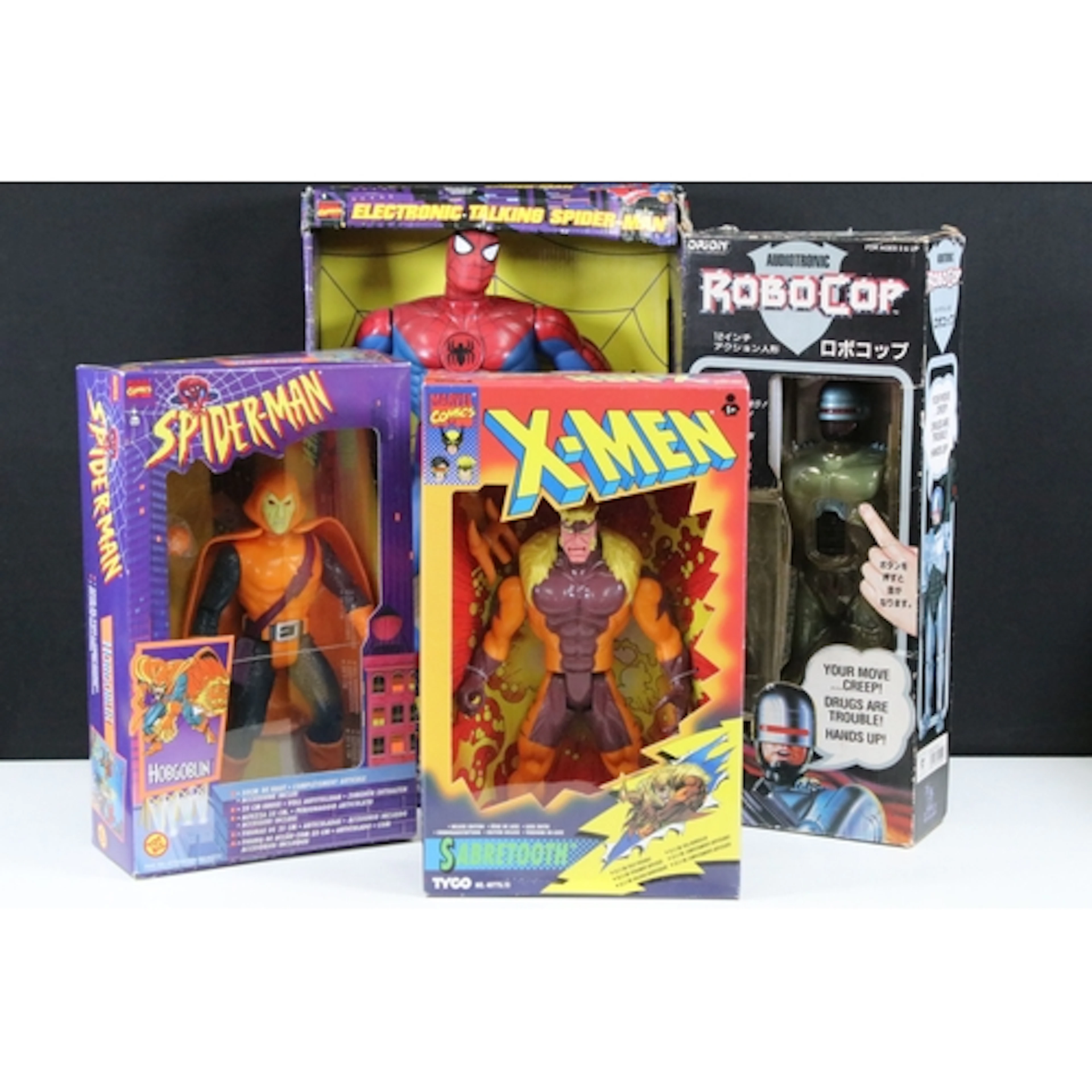 Four boxed action figures to include Toy Island Audiotronic ...