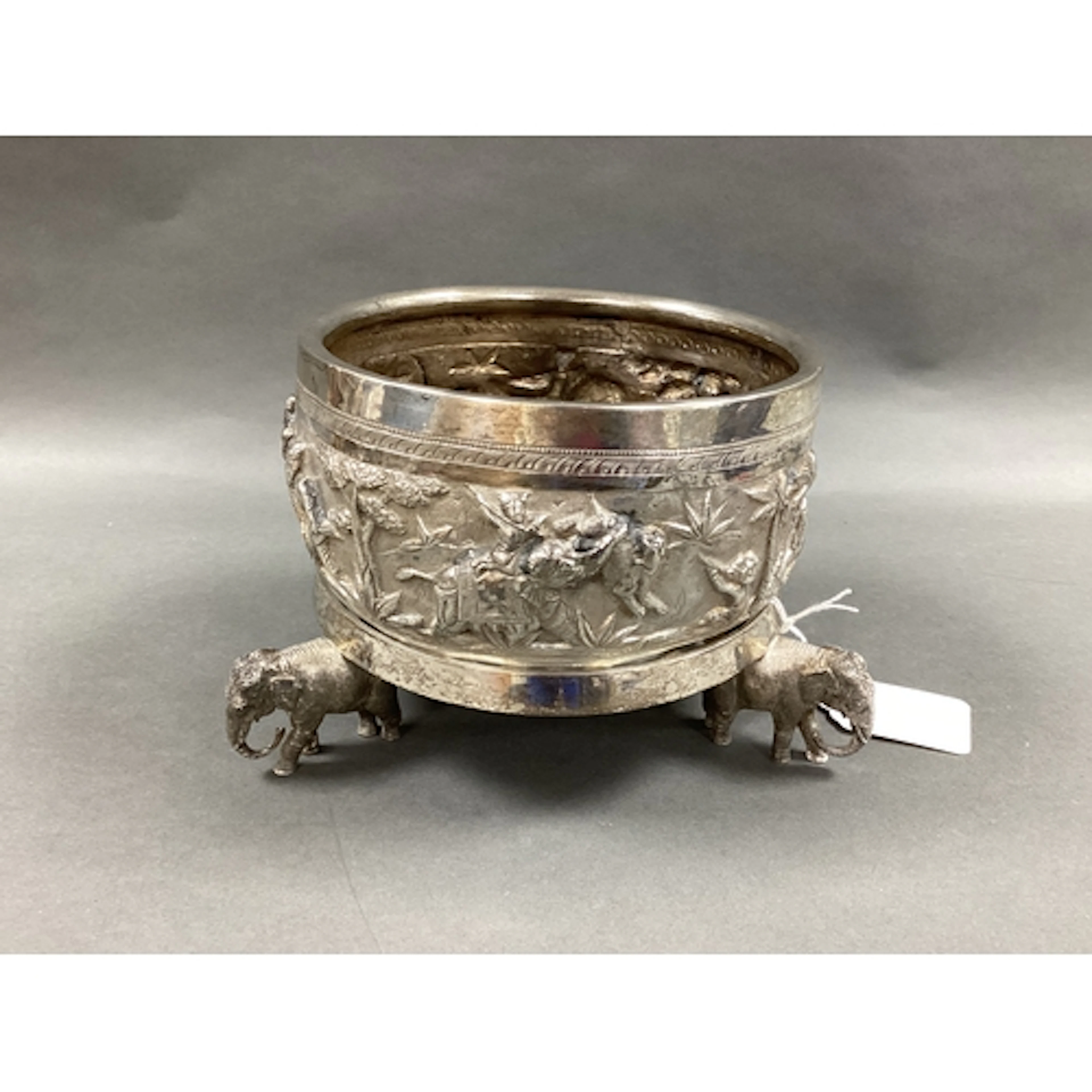 A Burmese Style Highly Decorative Circular Bowl, profusely d...