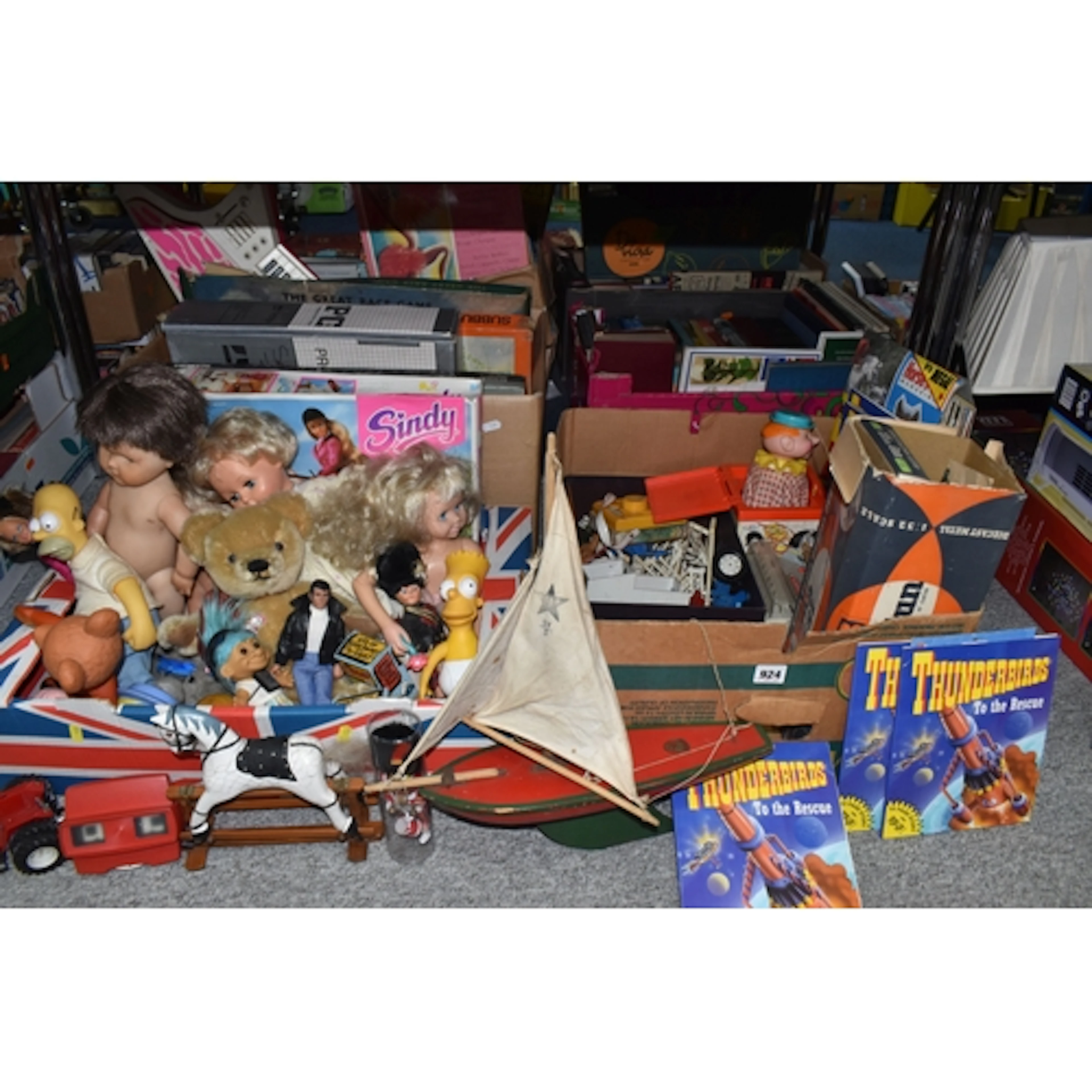 THREE BOXES OF TOYS AND GAMES, to include a Star Yacht pond ...