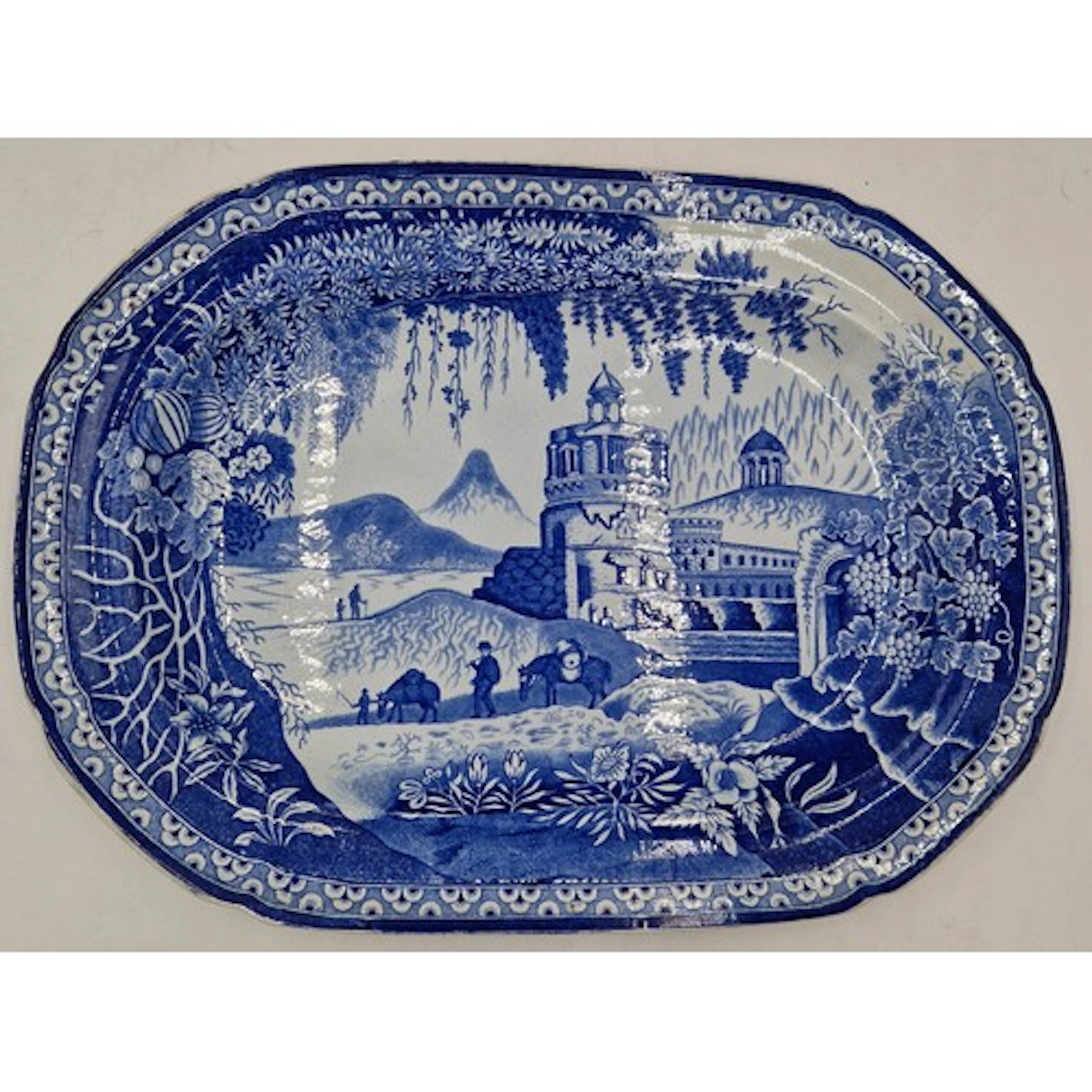 An early 19th century blue and white transfer printed Swanse...