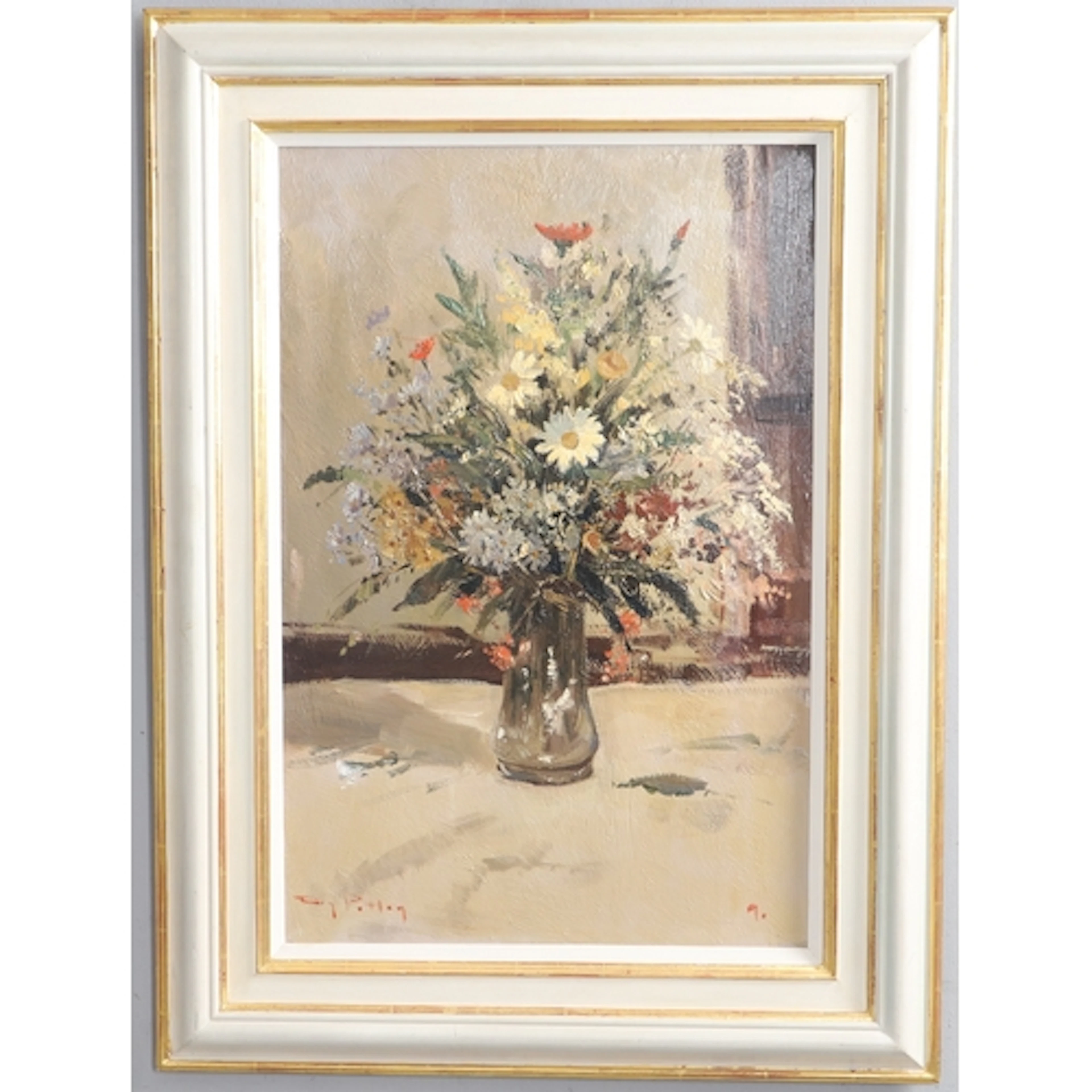 ROY PETLEY (B. 1951). STILL LIFE OF FLOWERS IN A GLASS VASE....