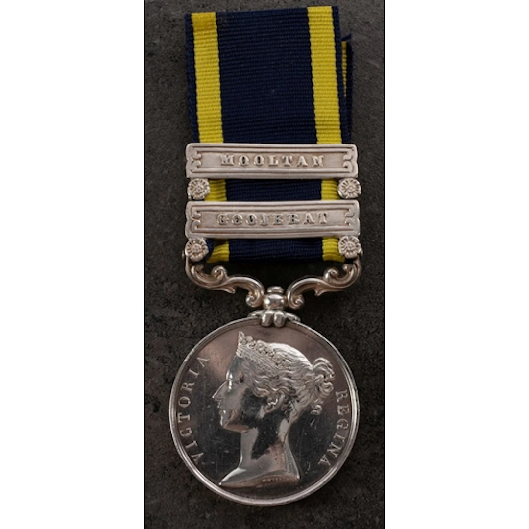 A Victorian Punjab Medal with Mooltan and Goojerat clasps to...