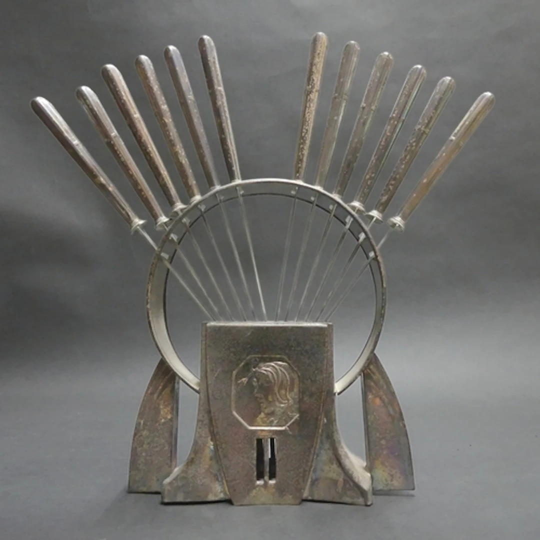 WMF - An Art Nouveau silver plated knife stand, secessionist...