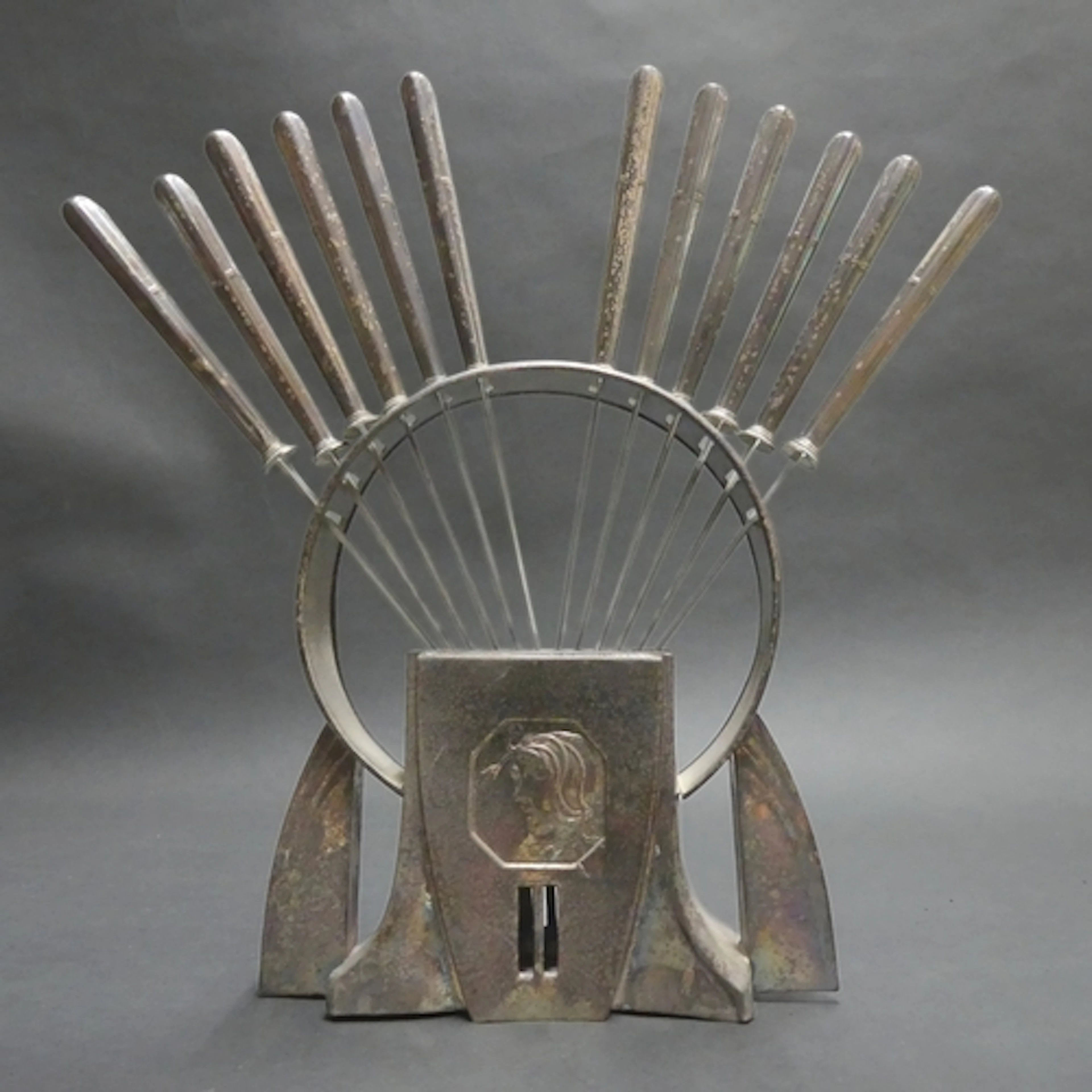WMF - An Art Nouveau silver plated knife stand, secessionist...