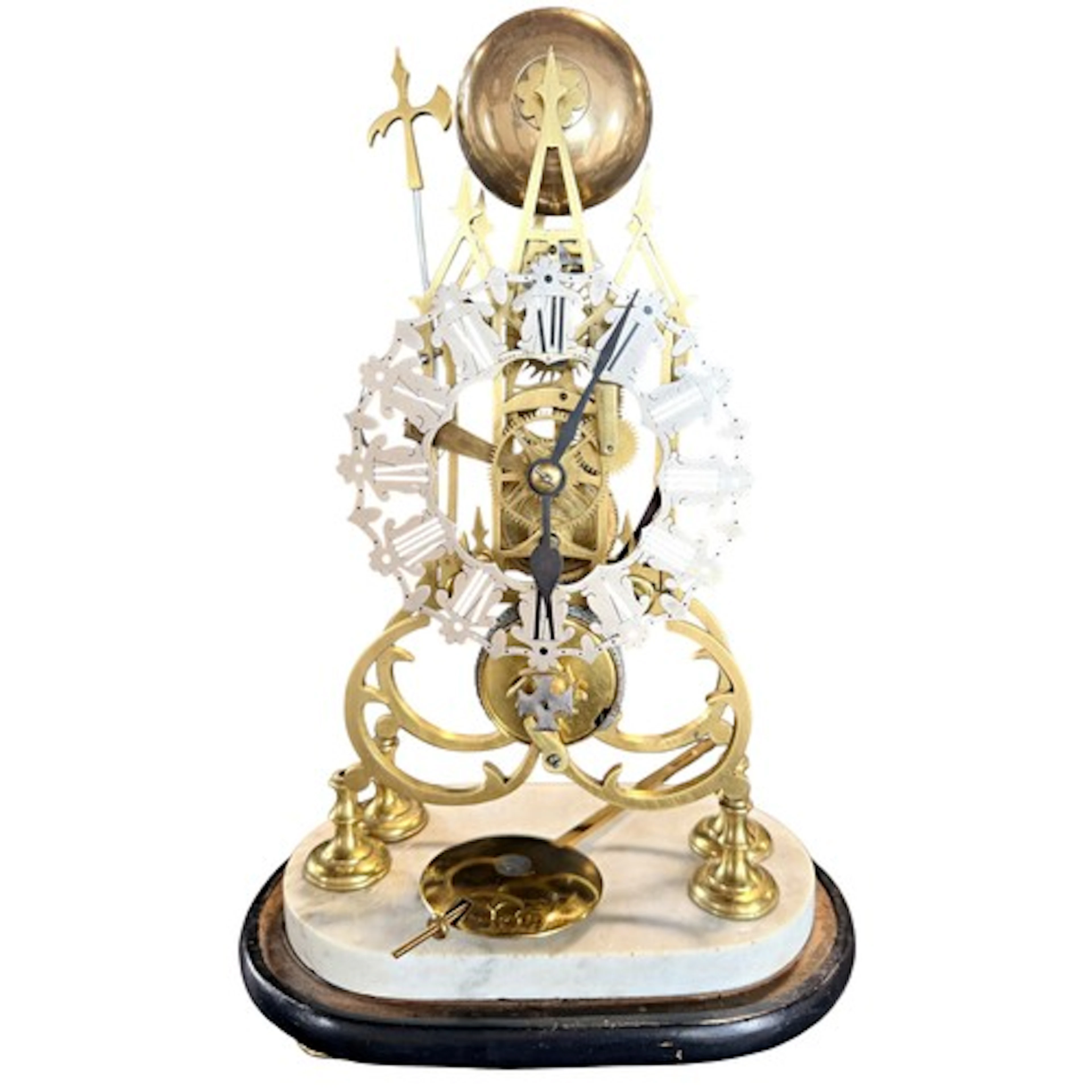 A 19th century Barraud & Lund brass 'cathedral' skeleton clo...