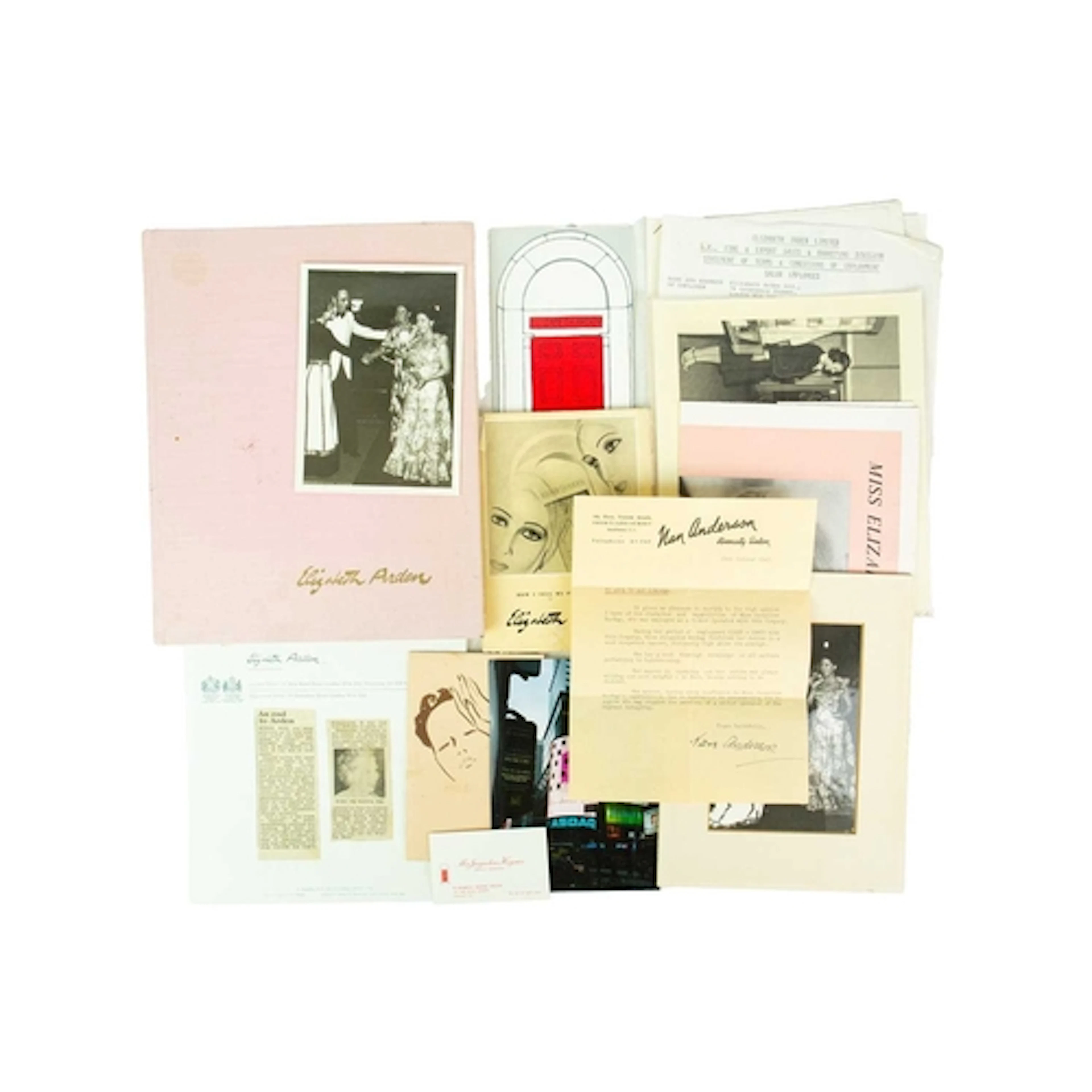 Elizabeth Arden ephemera. Photographs, letters and phamplets...