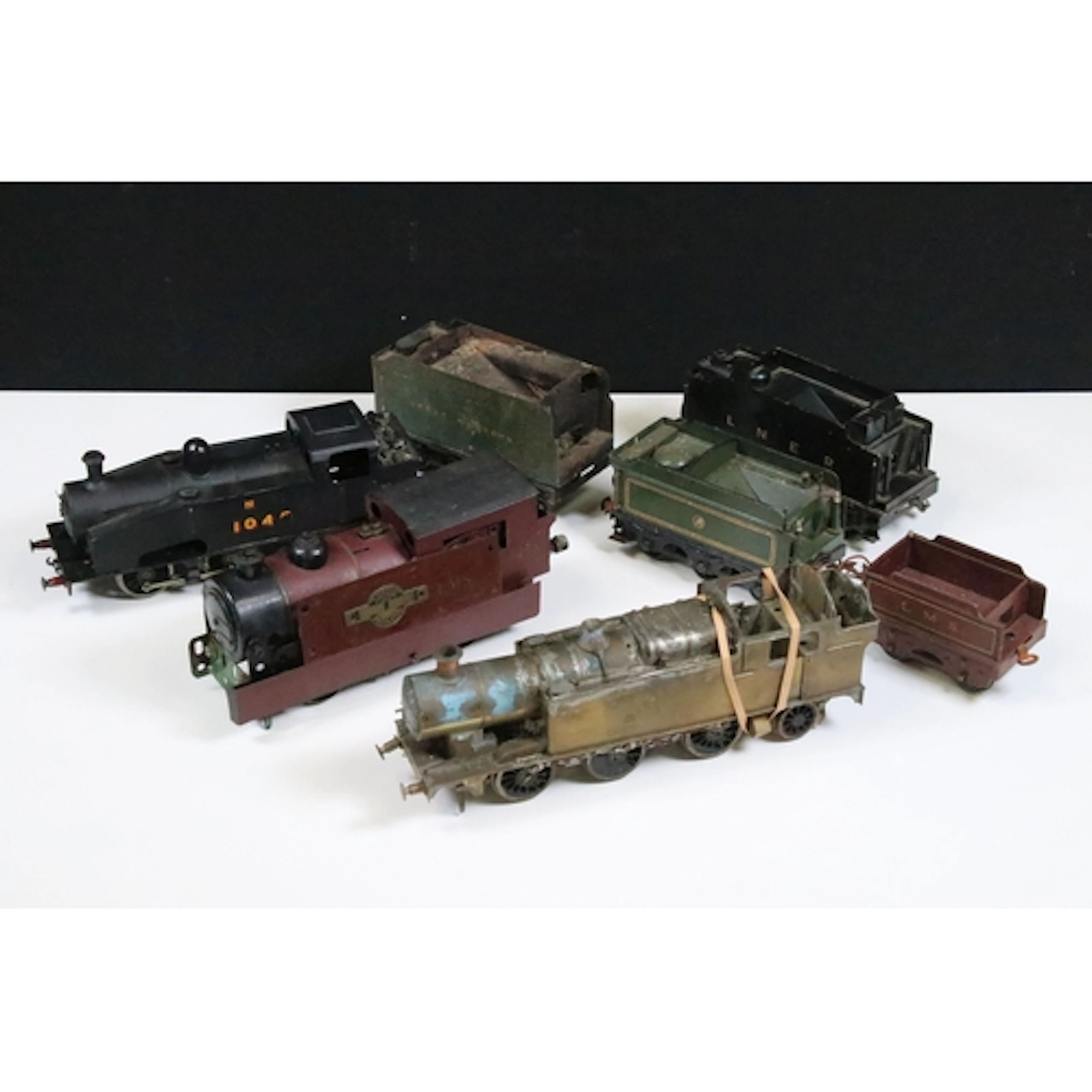Three O gauge locomotives to include scratch built / Meccano...