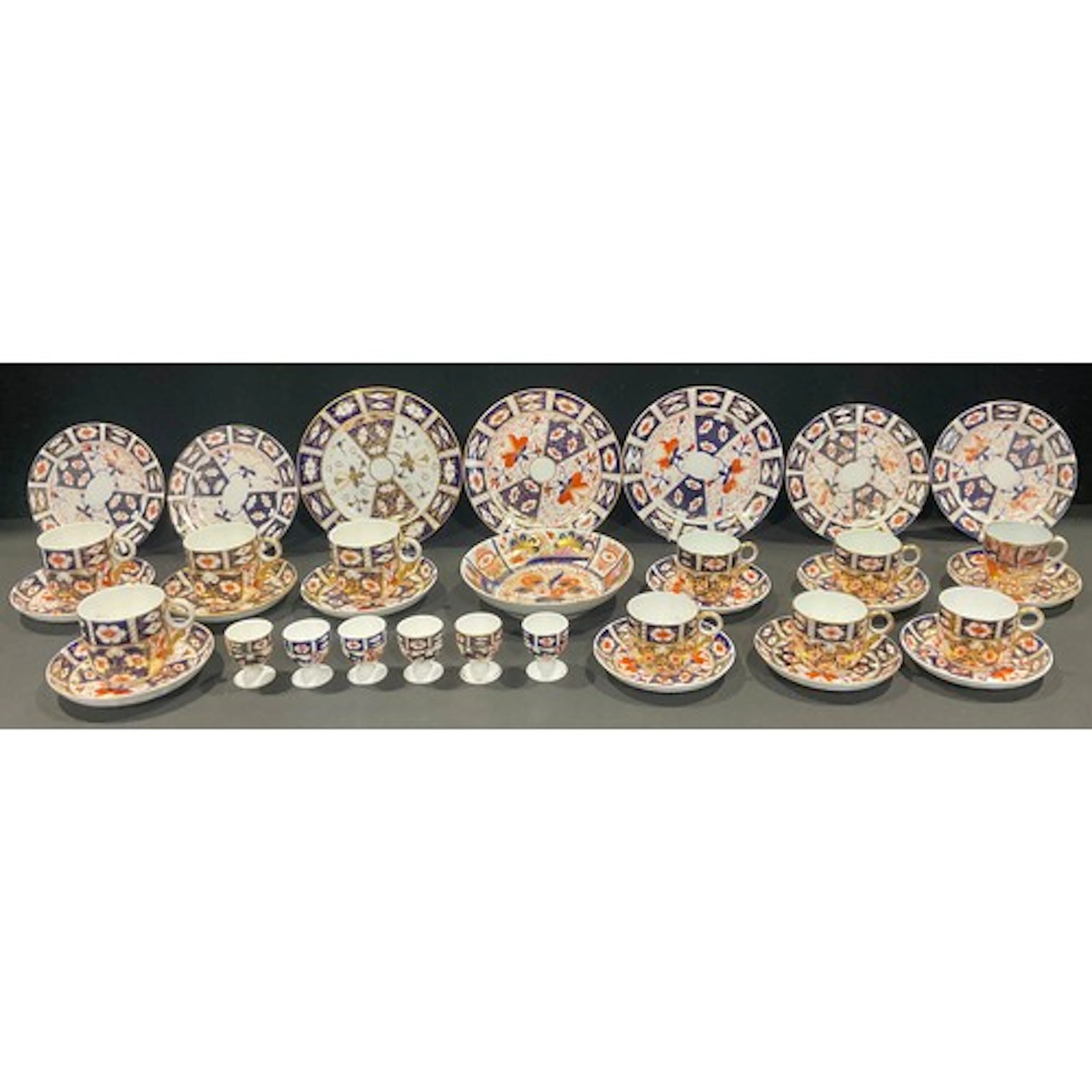 A Royal Crown Derby 2451 Imari pattern part tea and breakfas...