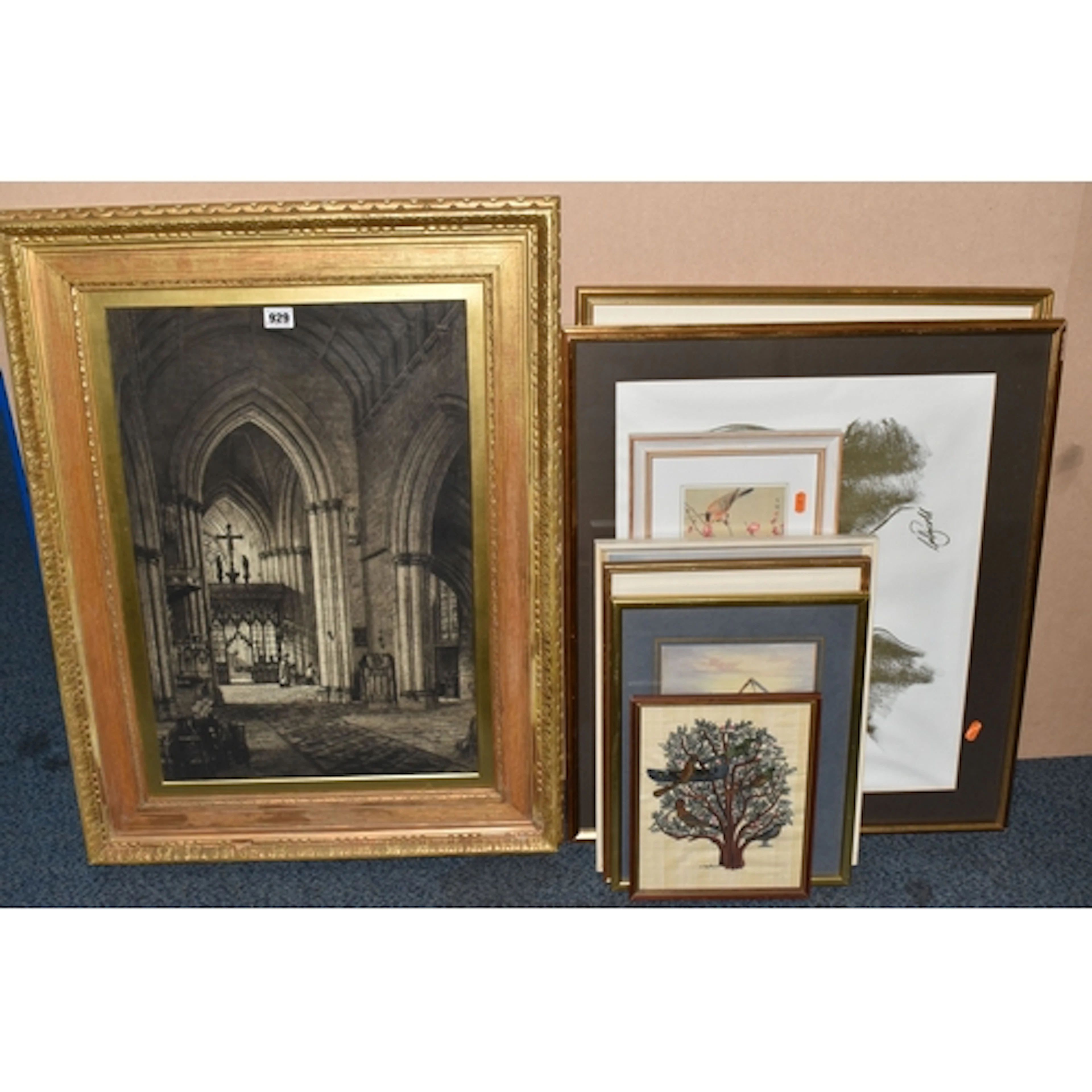 A SMALL QUANTITY OF PICTURES AND PRINTS ETC, to include a Ax...