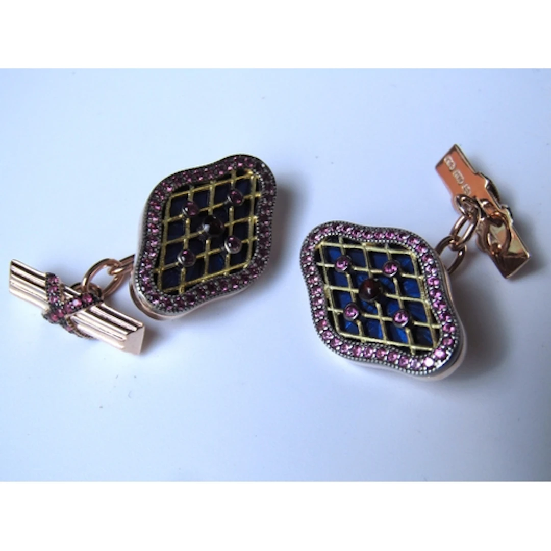 Pair of Russian Gilded Silver Cufflinks Hallmarked