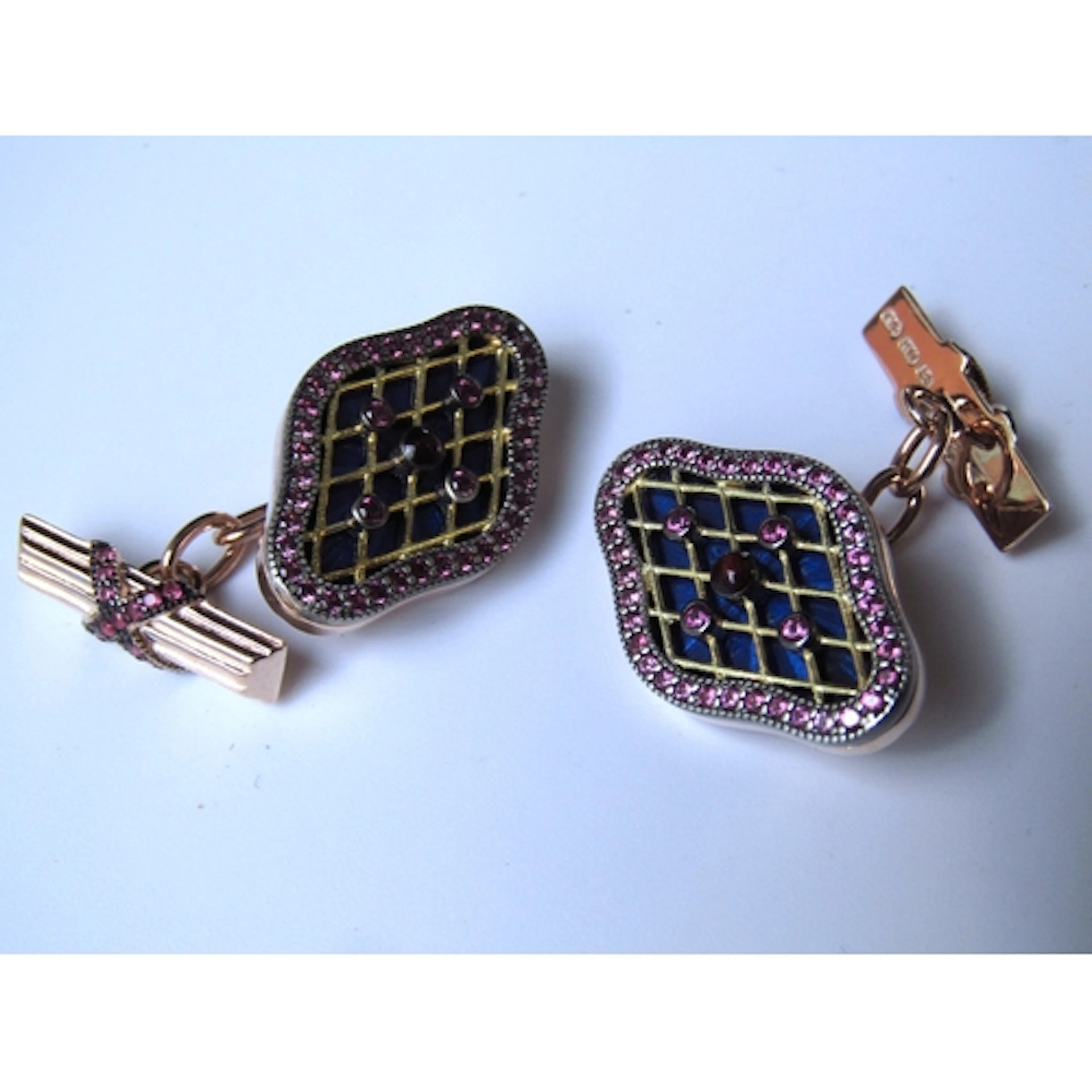 Pair of Russian Gilded Silver Cufflinks Hallmarked