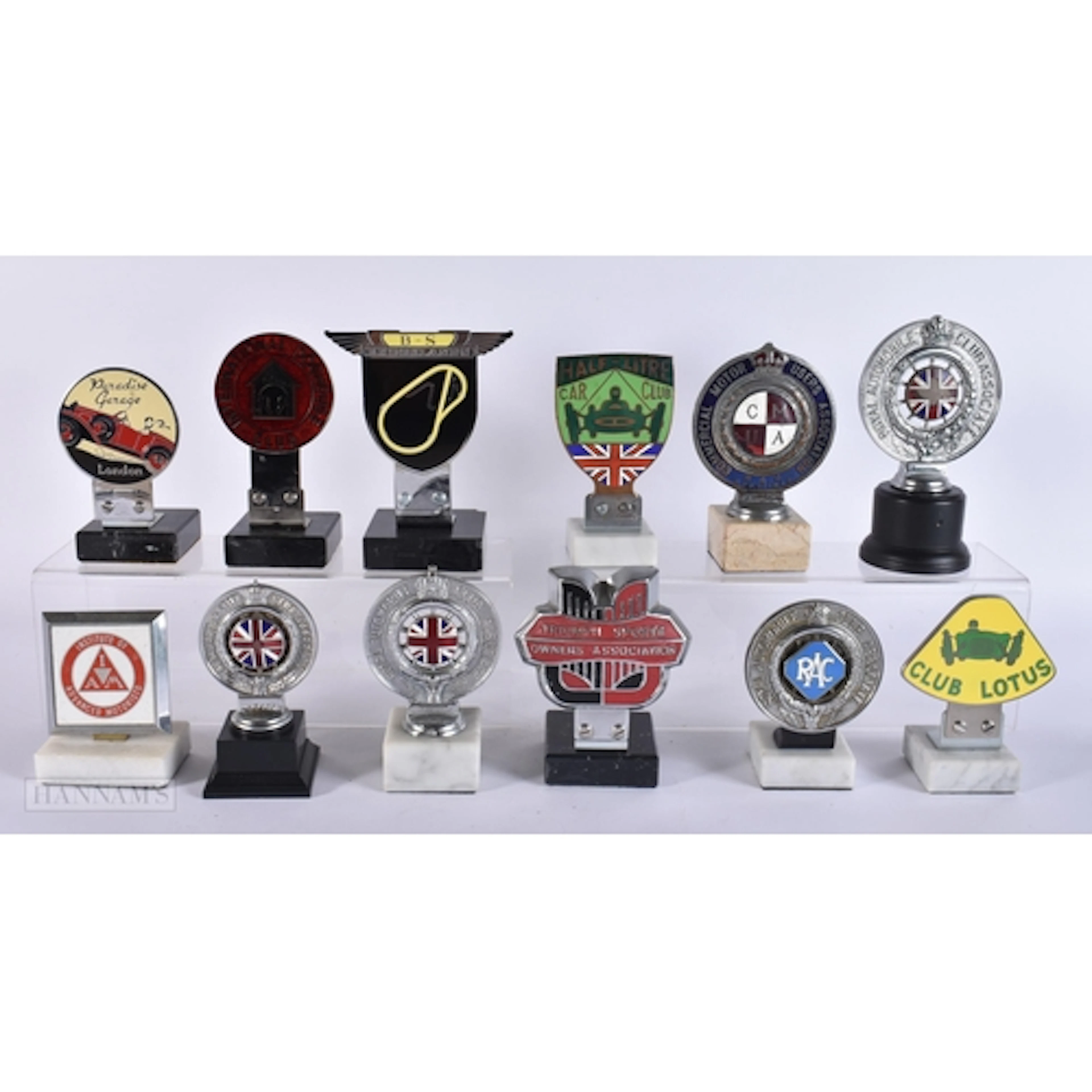 A COLLECTION OF TWELVE VINTAGE CAR CLUB BADGES including Clu...