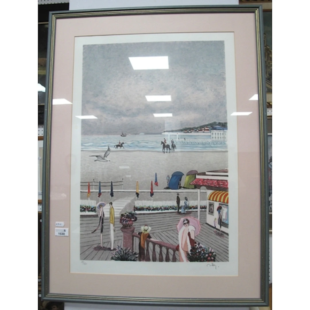 Ramon Dilley (French, b.1933), "Deauville Seaside", signed l...