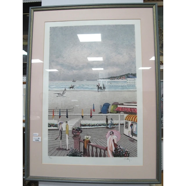 Ramon Dilley (French, b.1933), "Deauville Seaside", signed l...