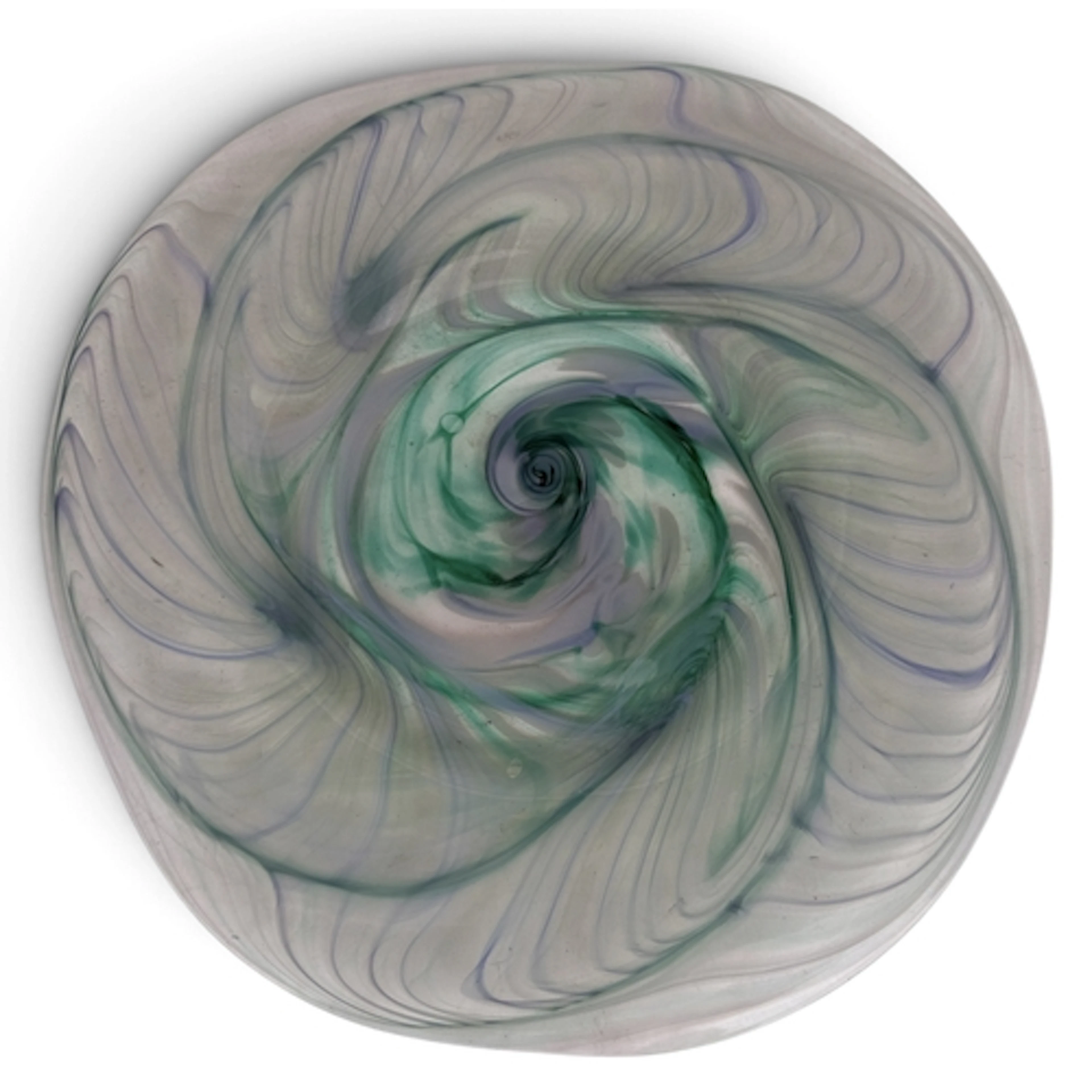 A STUDIO GLASS DISH 34cm W