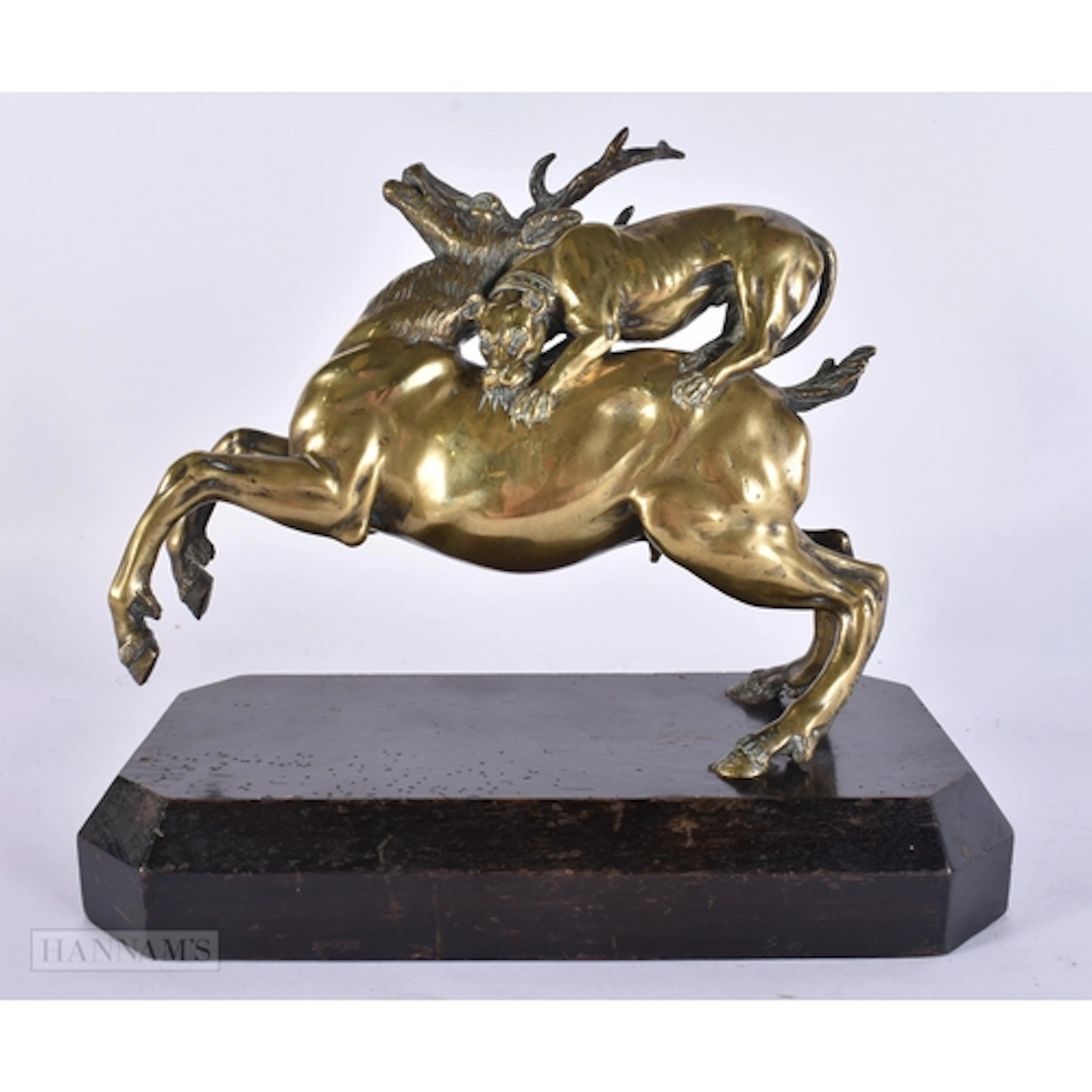 AN 18TH/19TH CENTURY ITALIAN BRONZE FIGURE OF A STAG possibl...