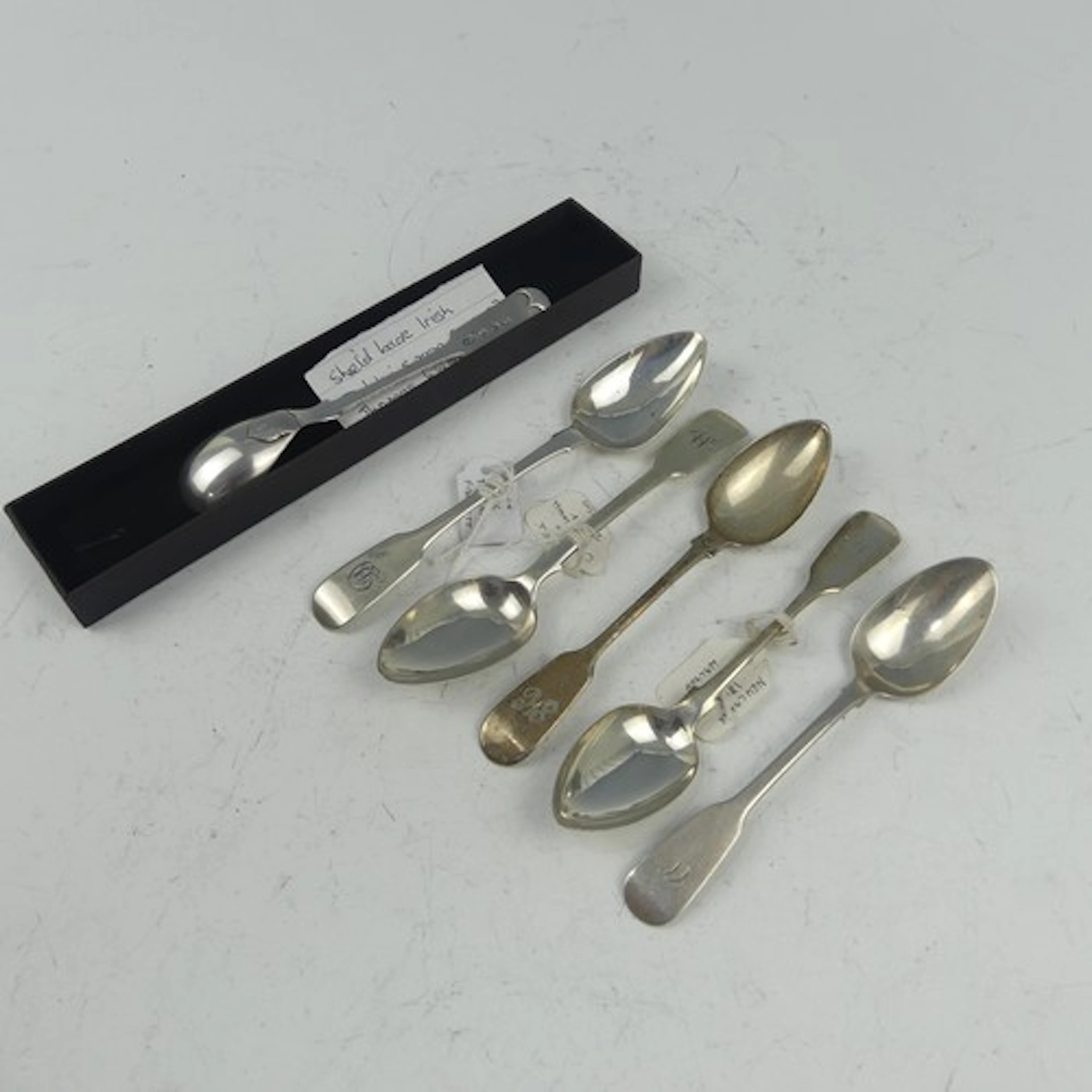 A pair of Victorian silver Teaspoons, by John Walton, hallma...