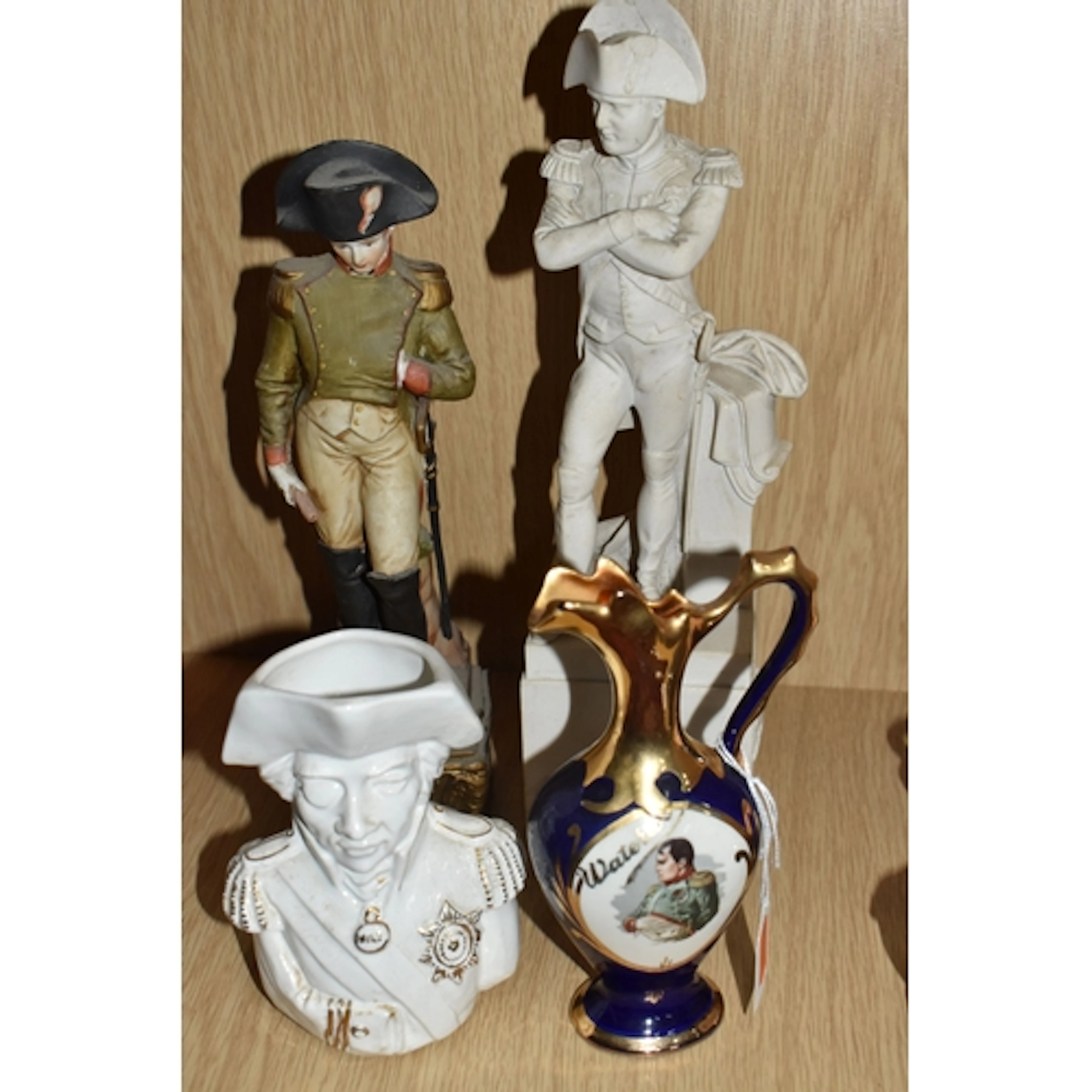 FOUR NAPOLEON BONAPARTE AND ADMIRAL NELSON THEMED JUGS AND F...