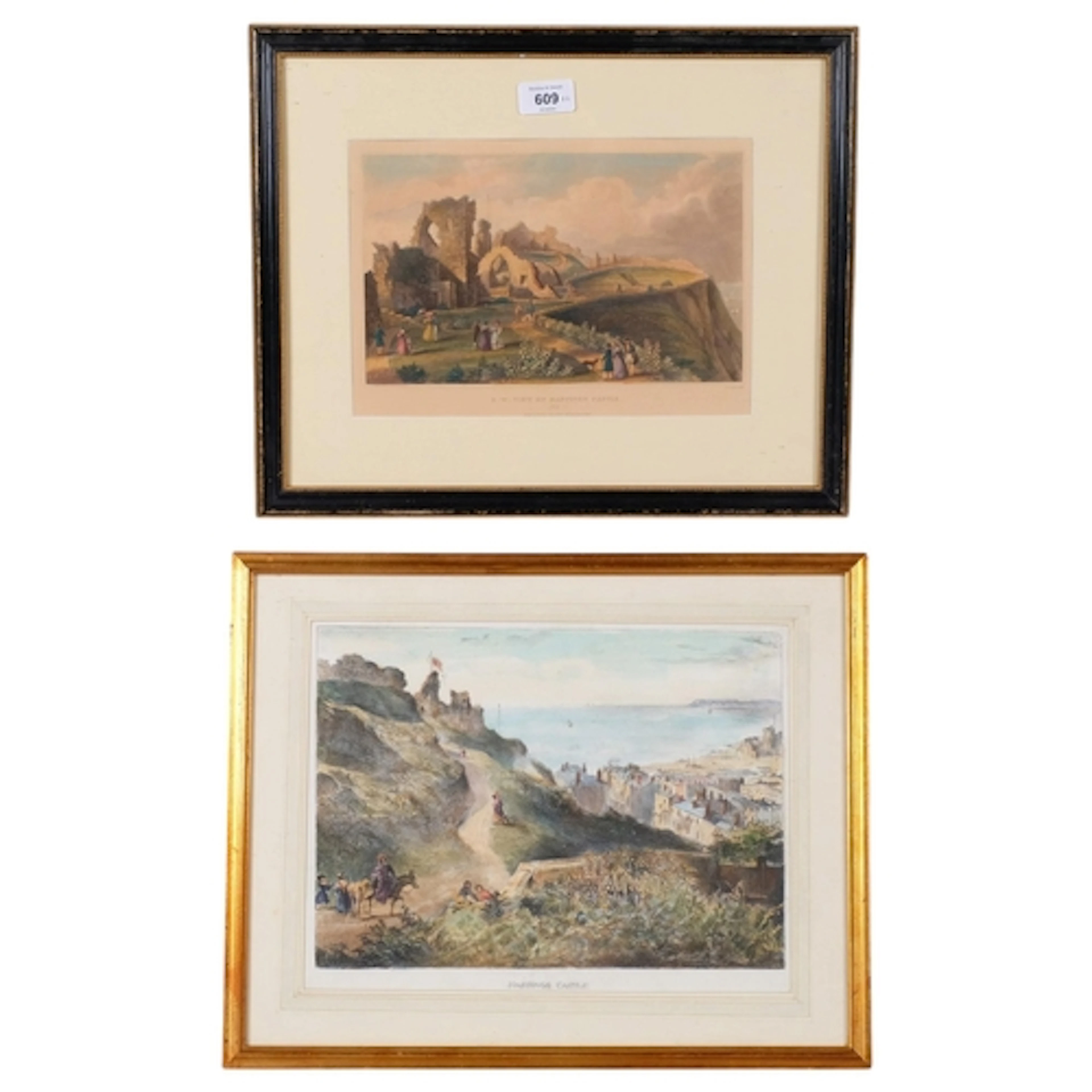 2 views of Hastings Castle, 1 published by Pelham Library 18...
