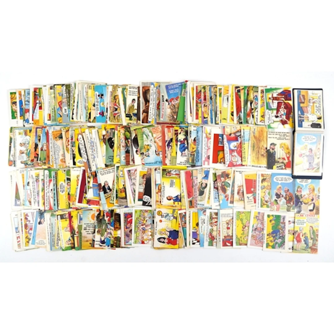Large collection of adult humour comical postcards, mostly B...