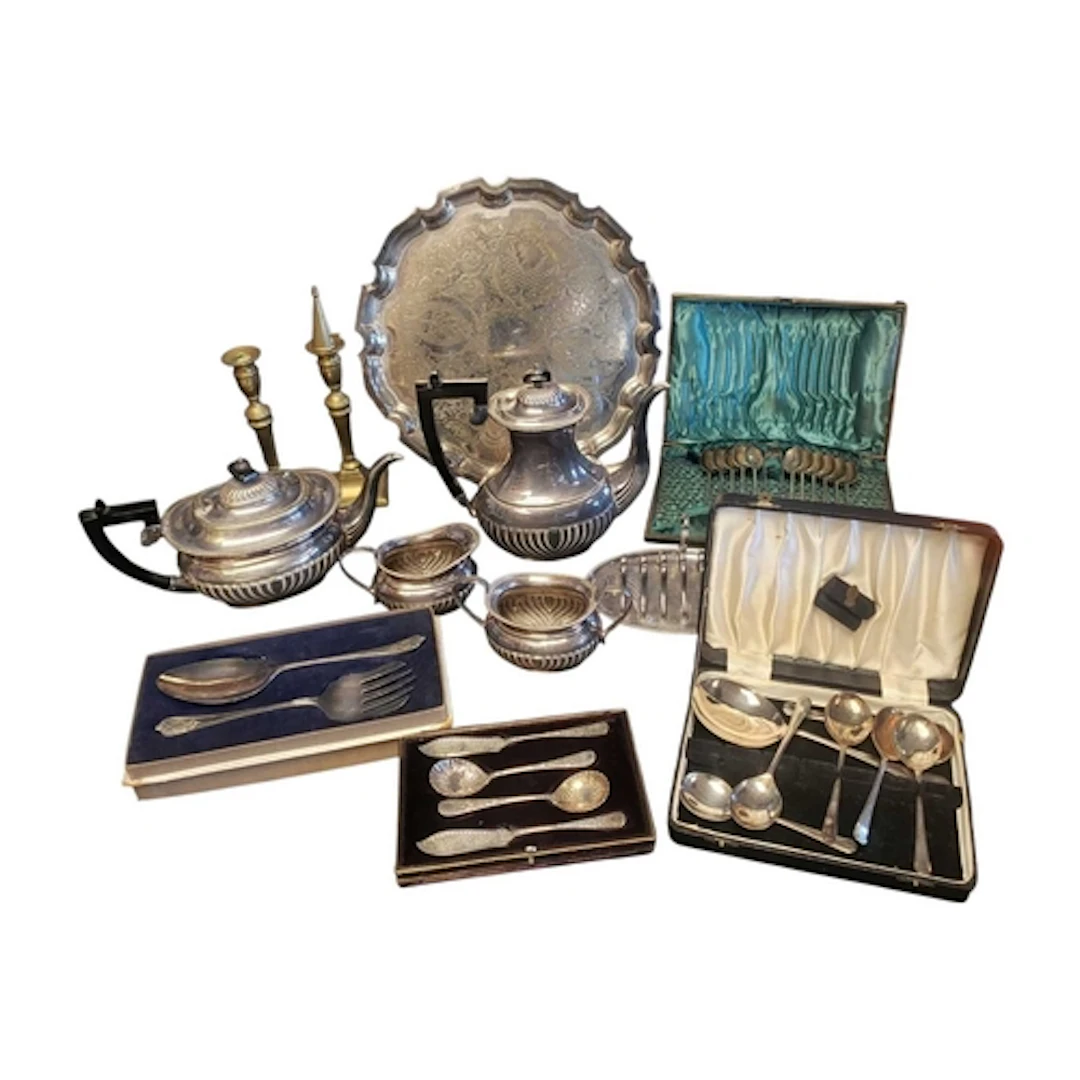 Collection of 20th century vintage silver plated tea service...