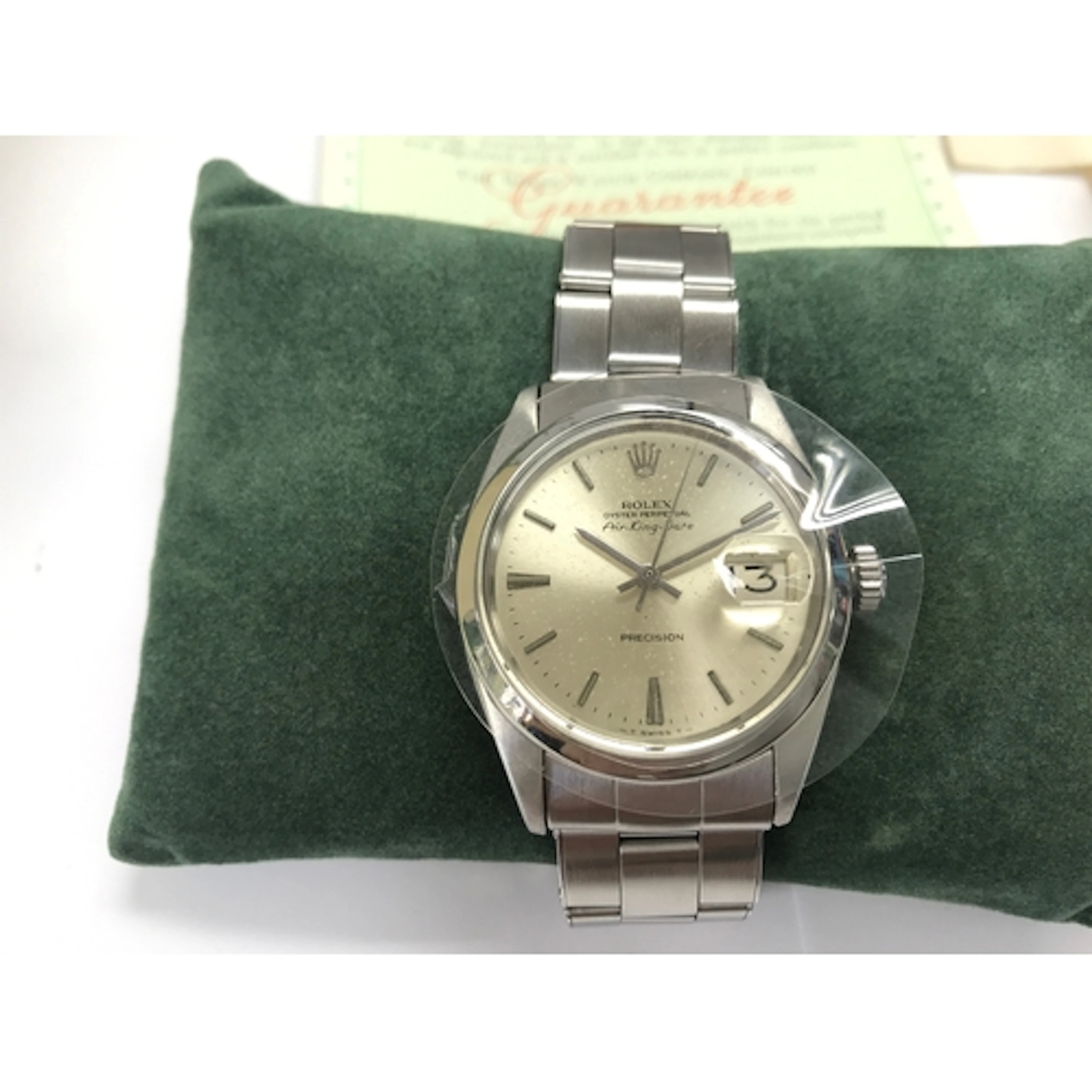 Rolex Oyster Perpetual Air-King-Date Ref. 5700. Silver dial ...