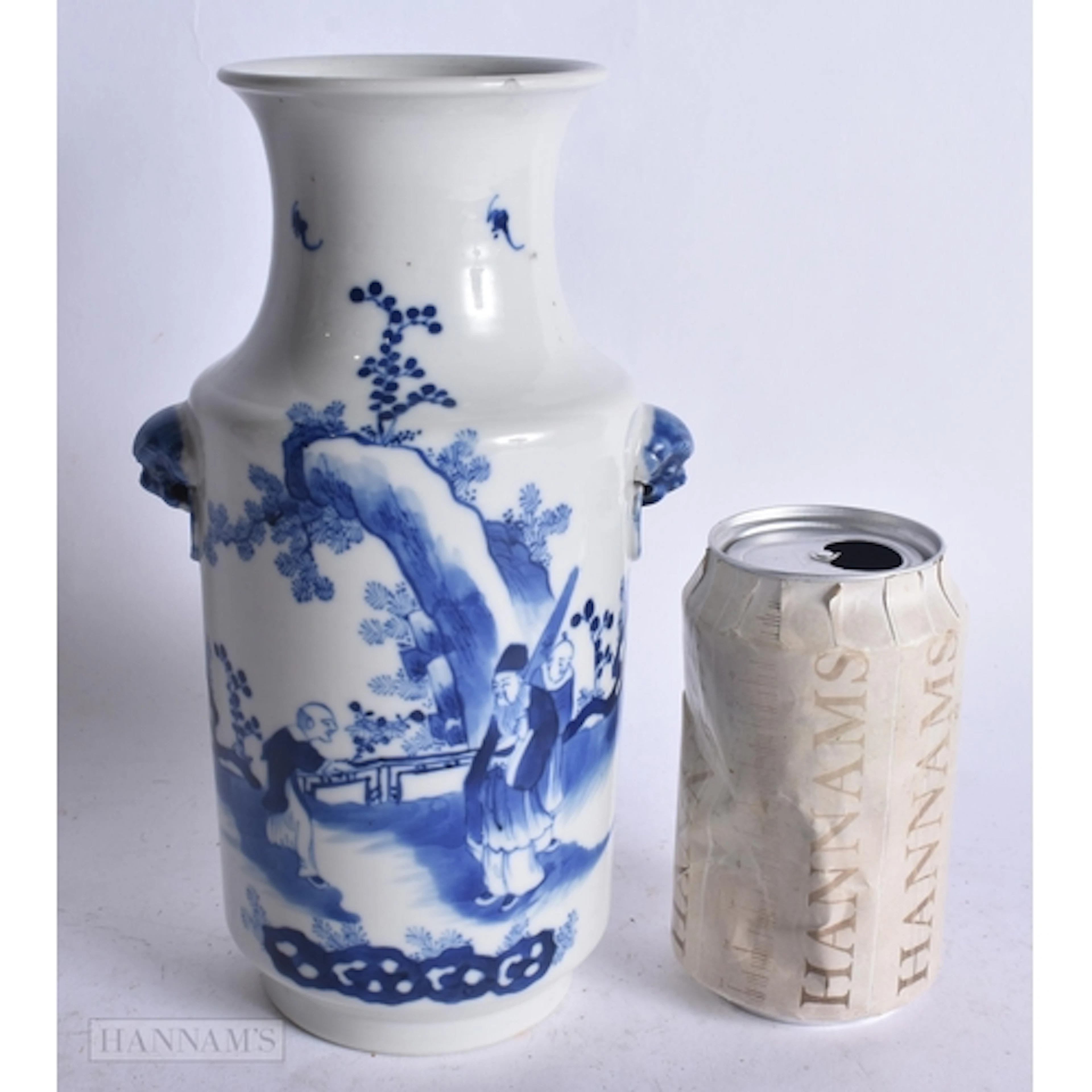 A 19TH CENTURY CHINESE BLUE AND WHITE PORCELAIN VASE bearing...
