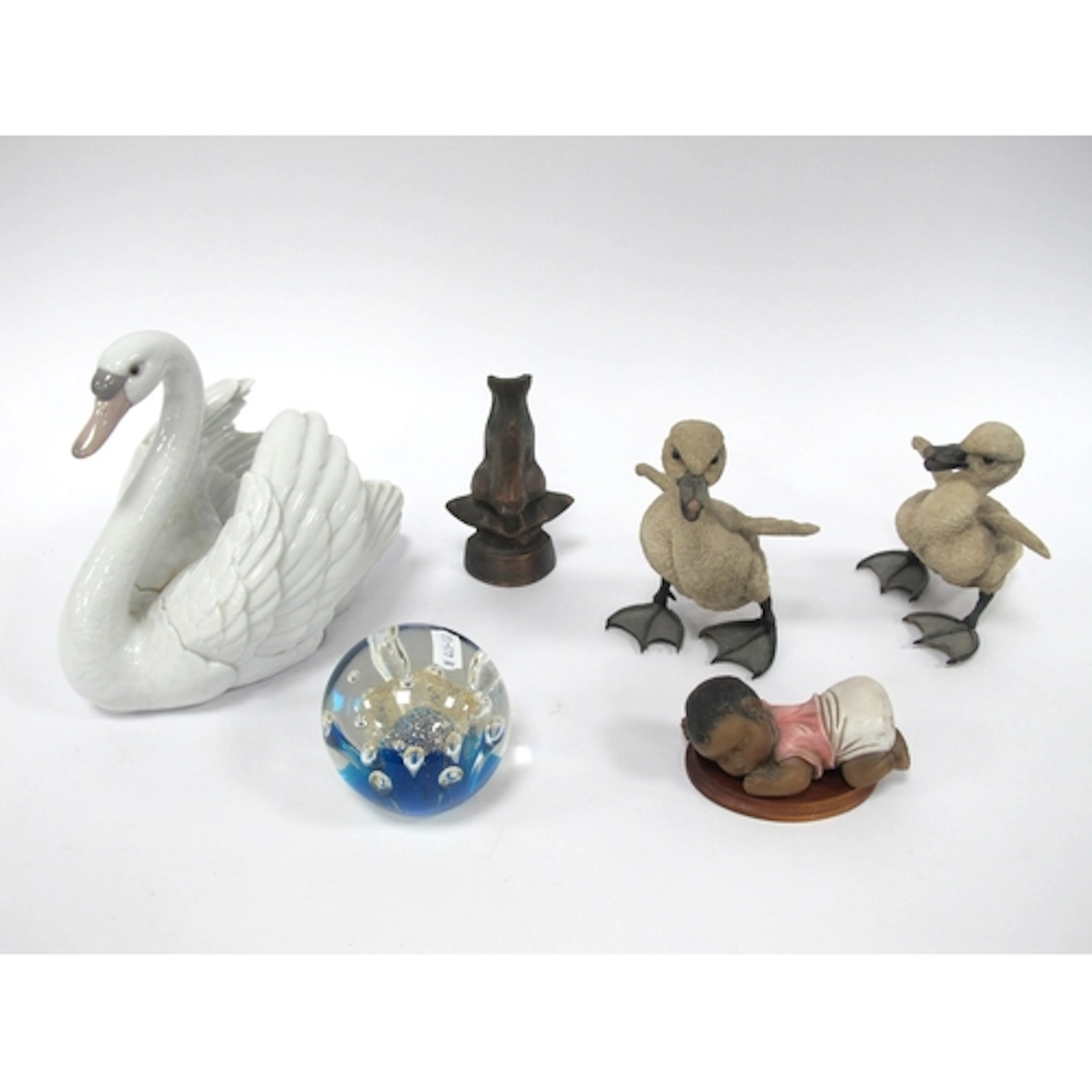 Collectables, including large Lladro glazed porcelain swan f...