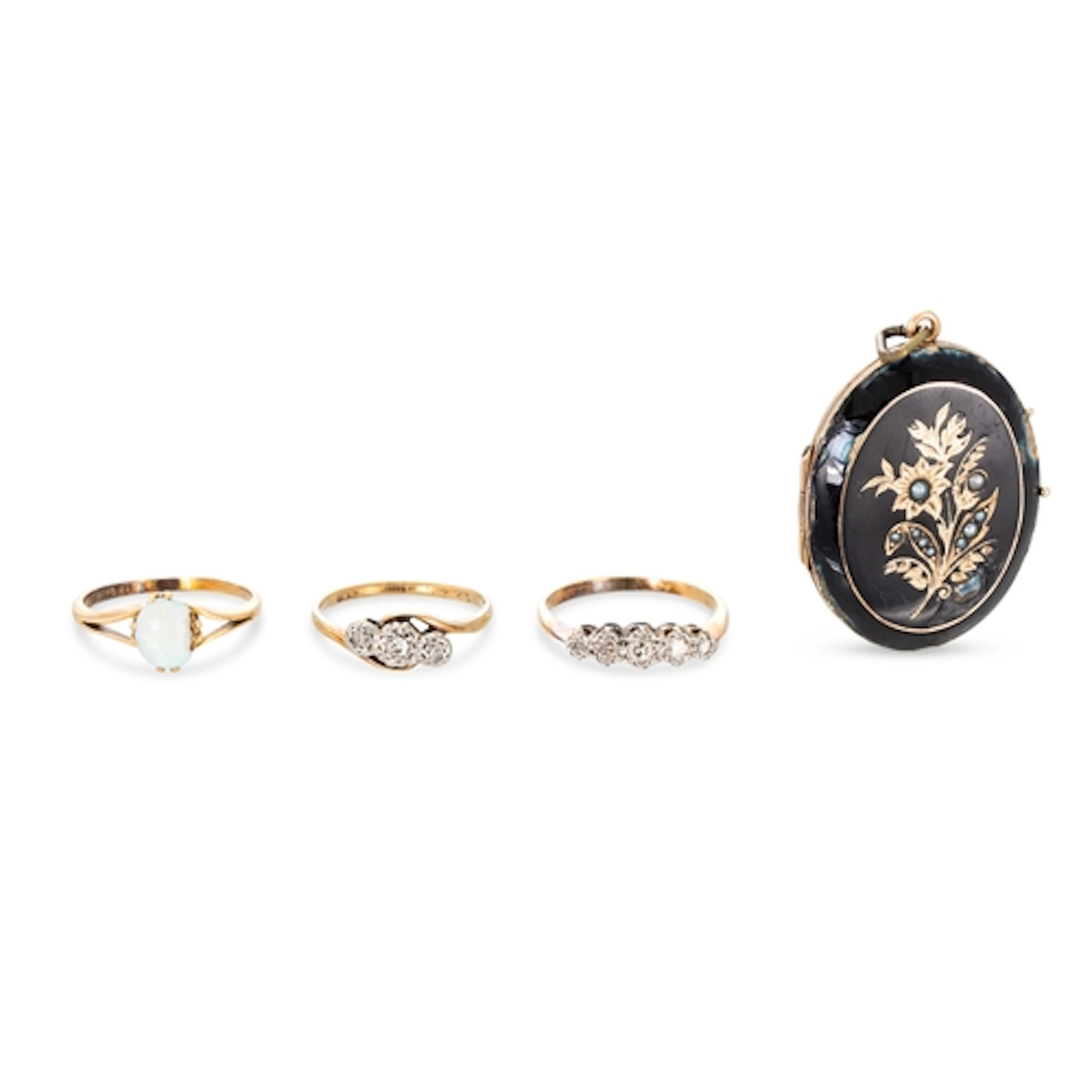 AN INTERESTING LOT OF ANTIQUE AND LATER RINGS, together with...