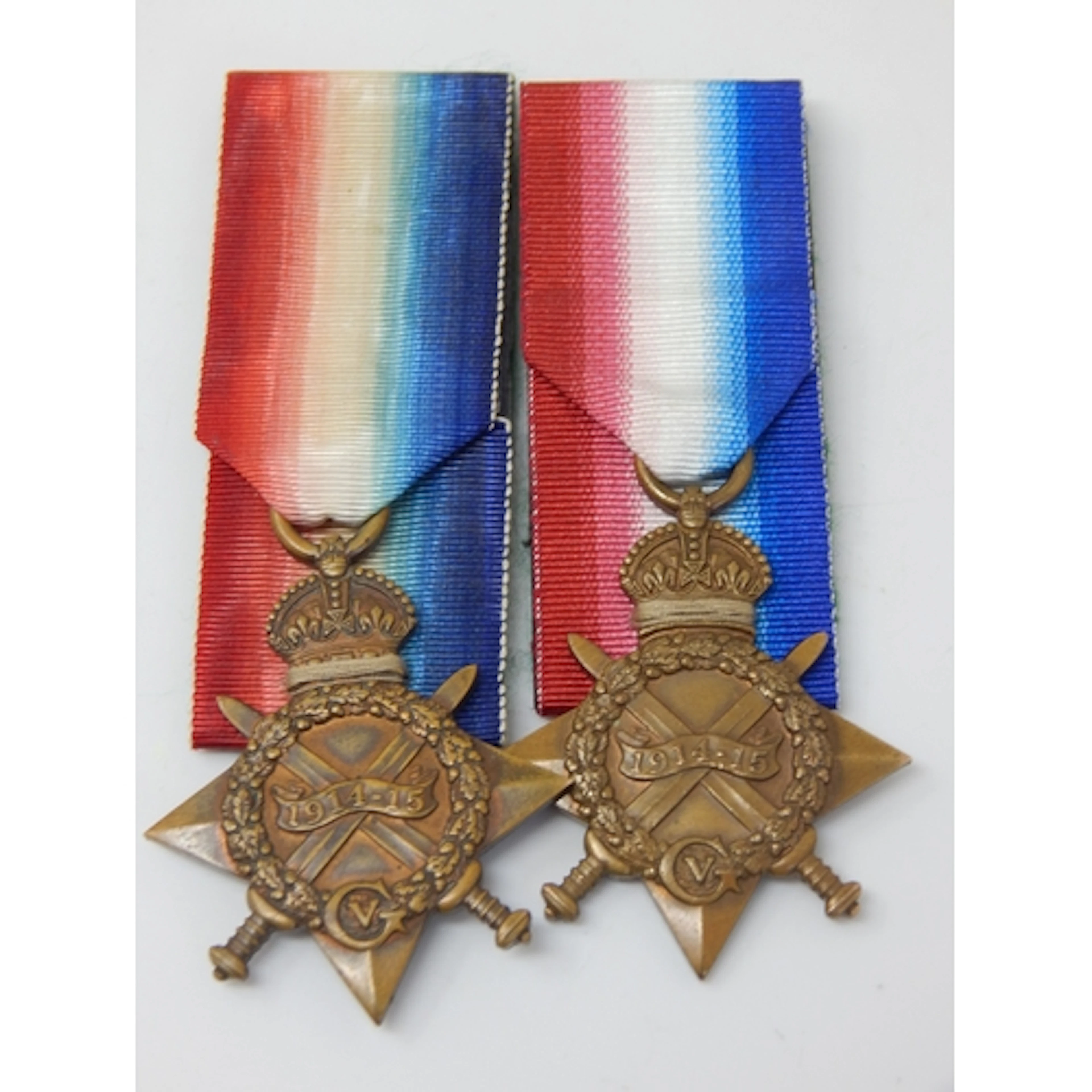 WWI 1914-1915 Stars Awarded & Named to "Y184 PTE. B. ONIONS....