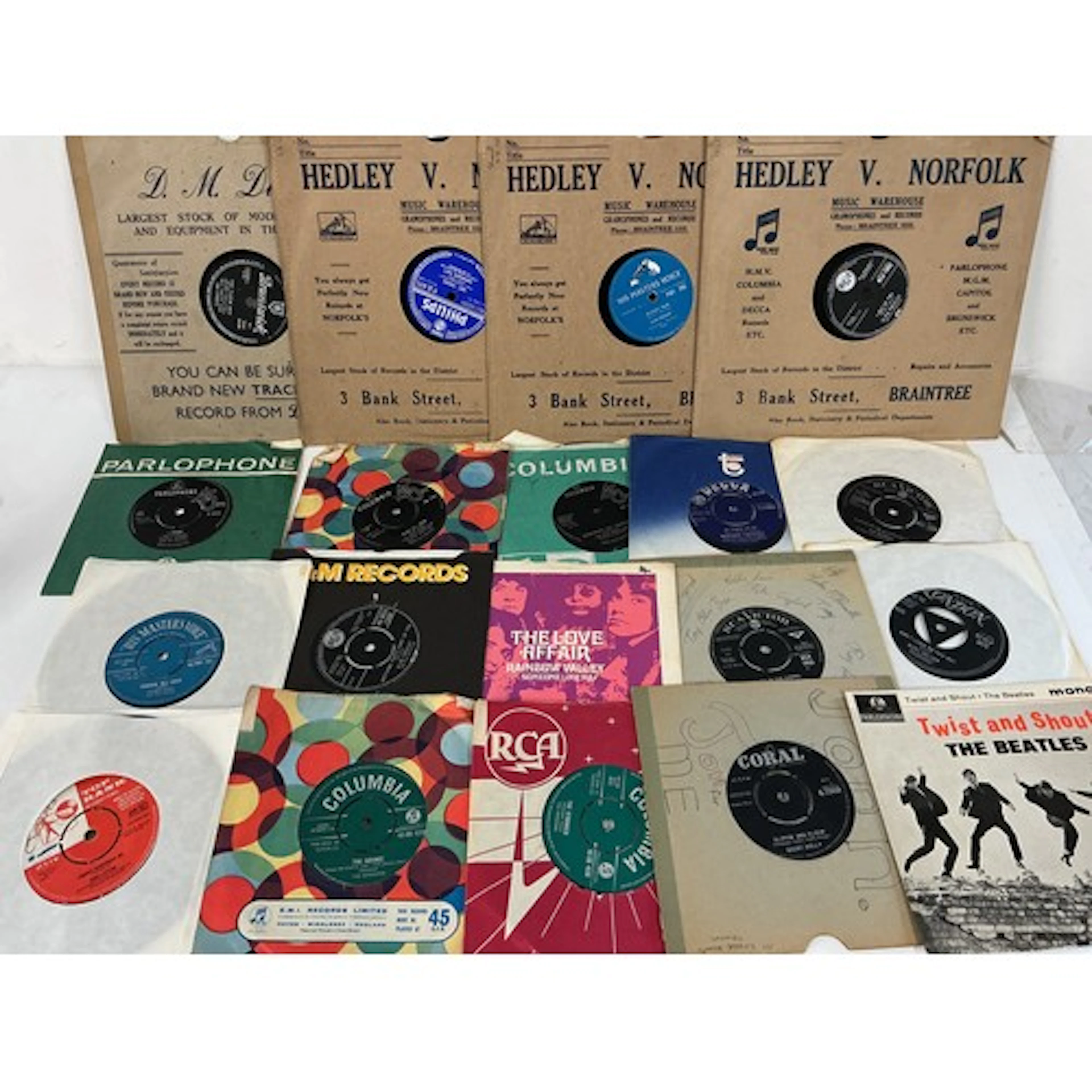 A collection of rock n roll and 60s pop 7” singles, EPs and ...
