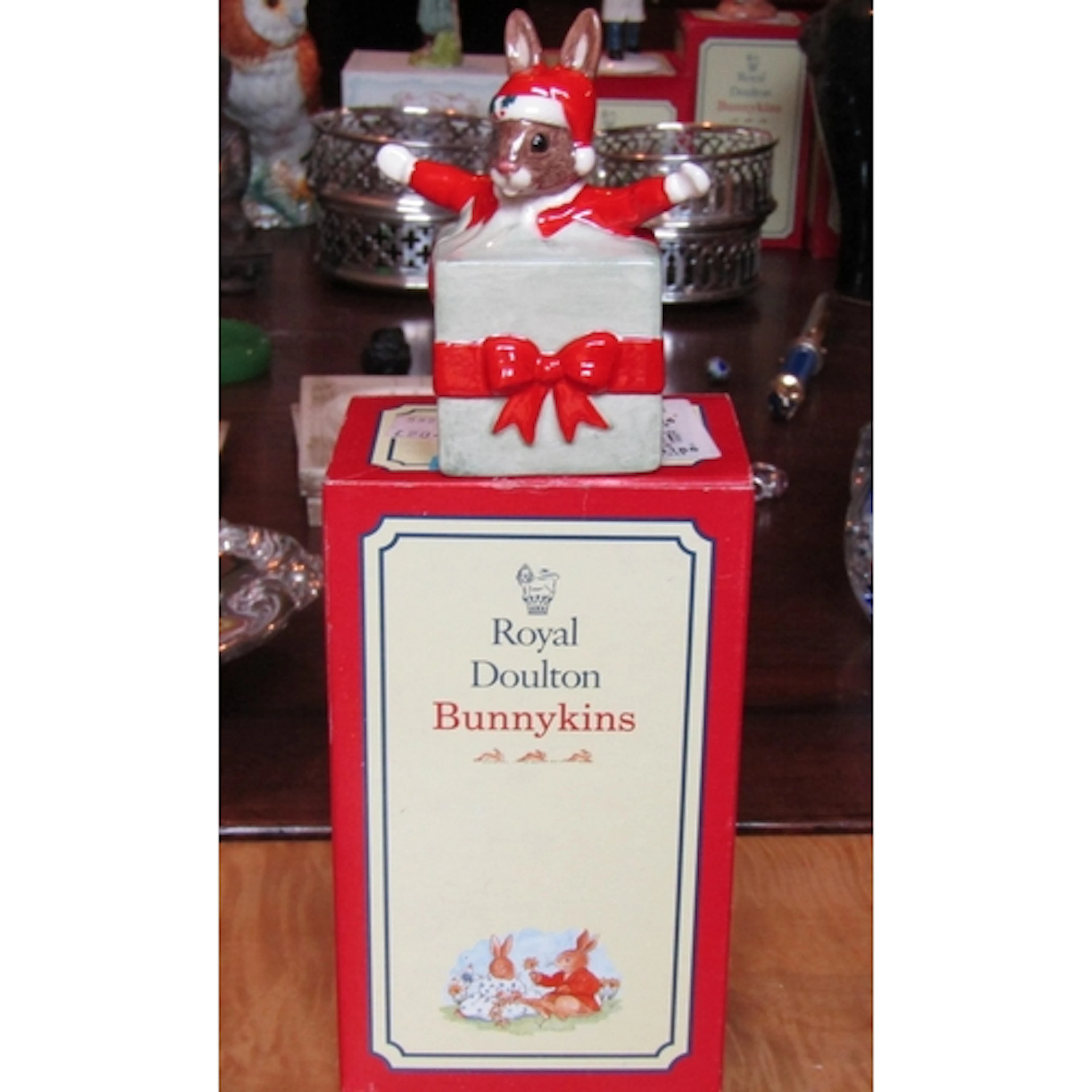 Royal Doulton Bunnykins Figure Fine Porcelain Christmas Surp...