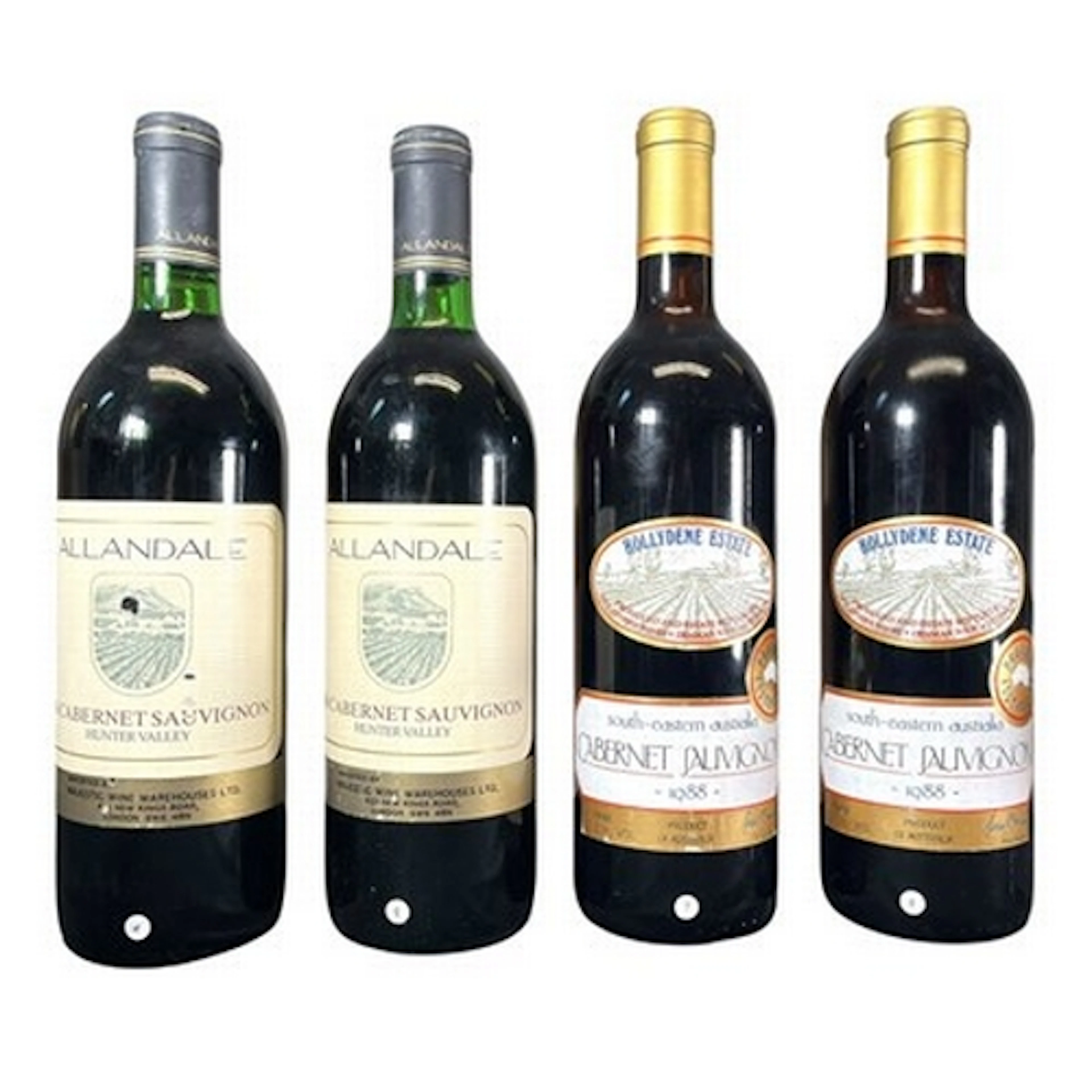 A collection of four Australian Cabernet Sauvignon vintage w...