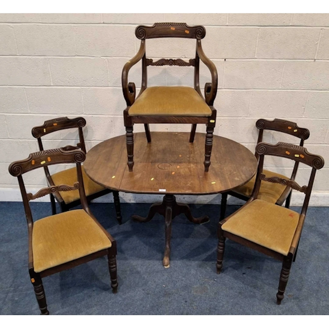 A SCRATCH-BUILT DROP LEAF TILT TOP TRIPOD TABLE, along with ...