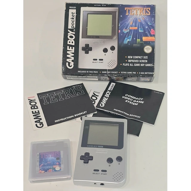Vintage Nintendo Game Boy Pocket handheld console Tetris pac...