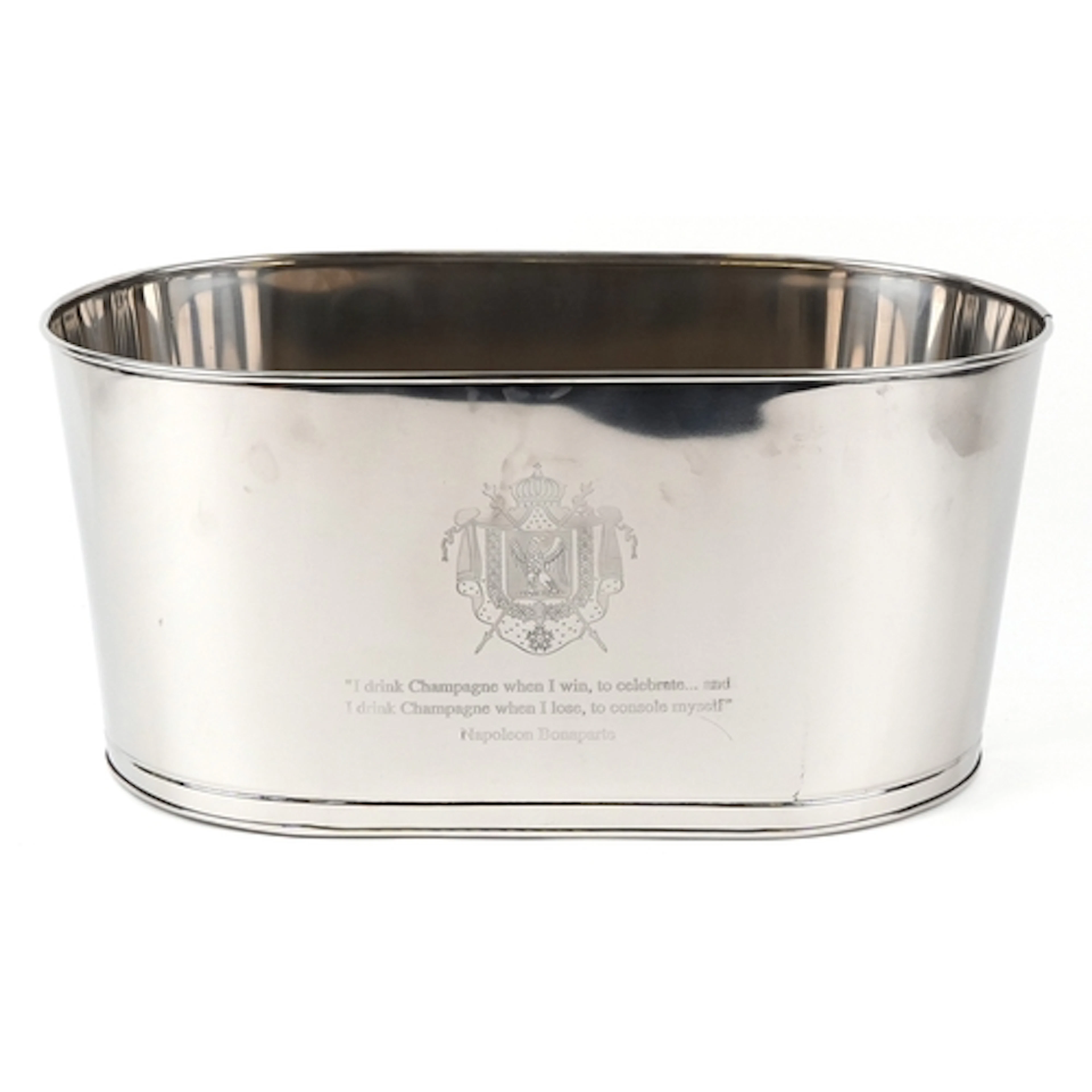 Polished metal Champagne ice bucket with Napoleon Bonaparte ...