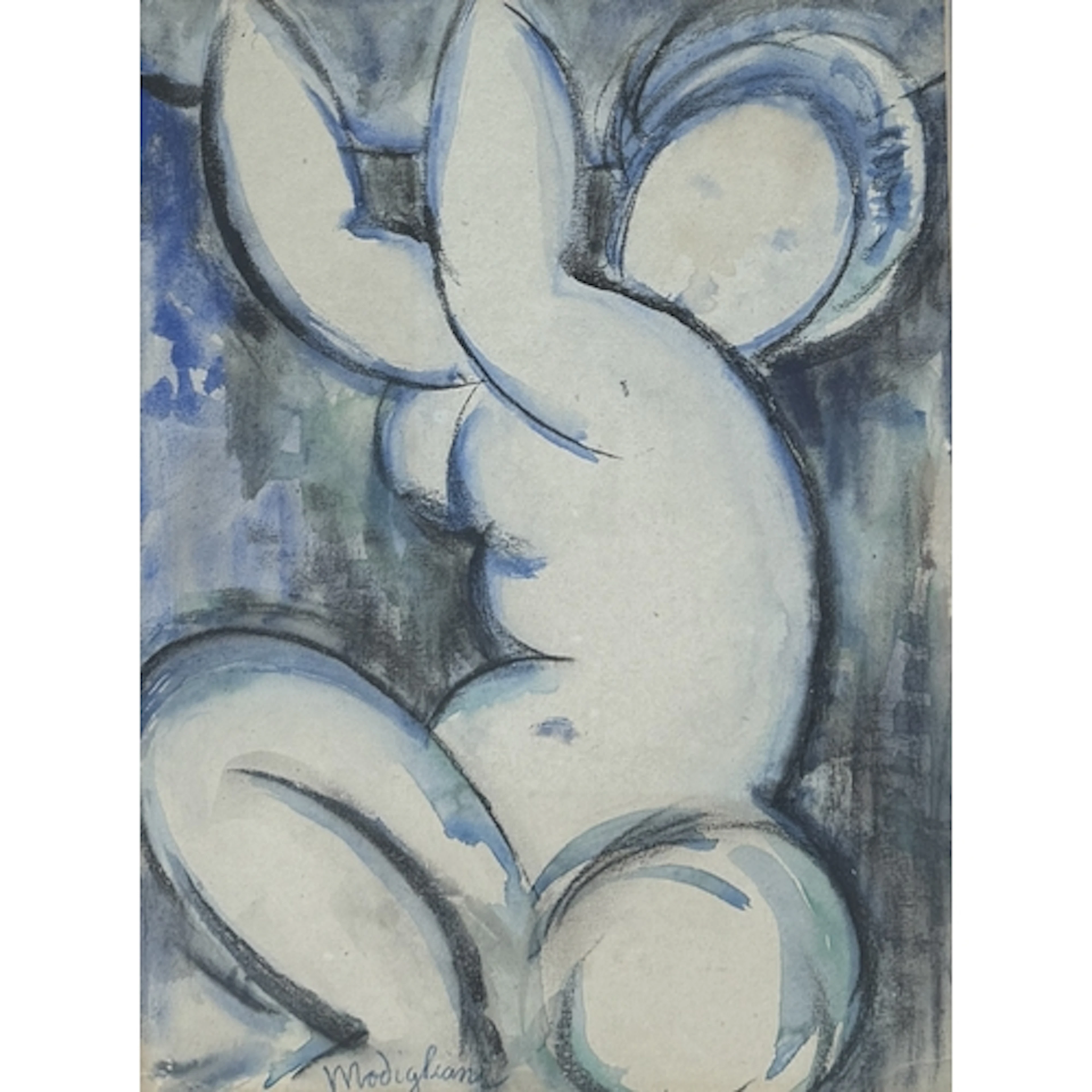 AFTER AMADEO MODIGLIANI (ITALIAN 1884-1920): A WATERCOLOUR P...