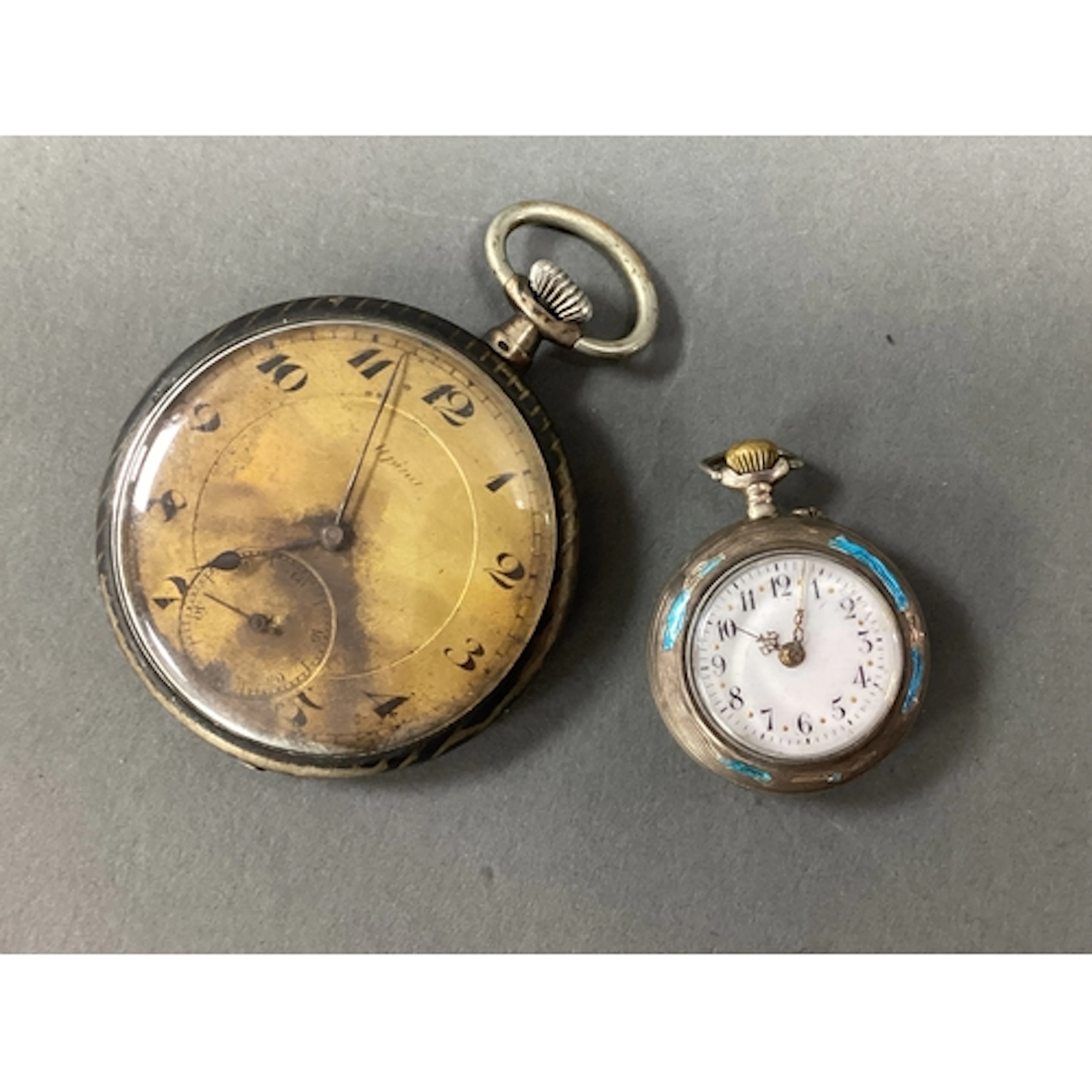 A Decorative Vintage Enamel Highlighted Openface Ladies Fob ...