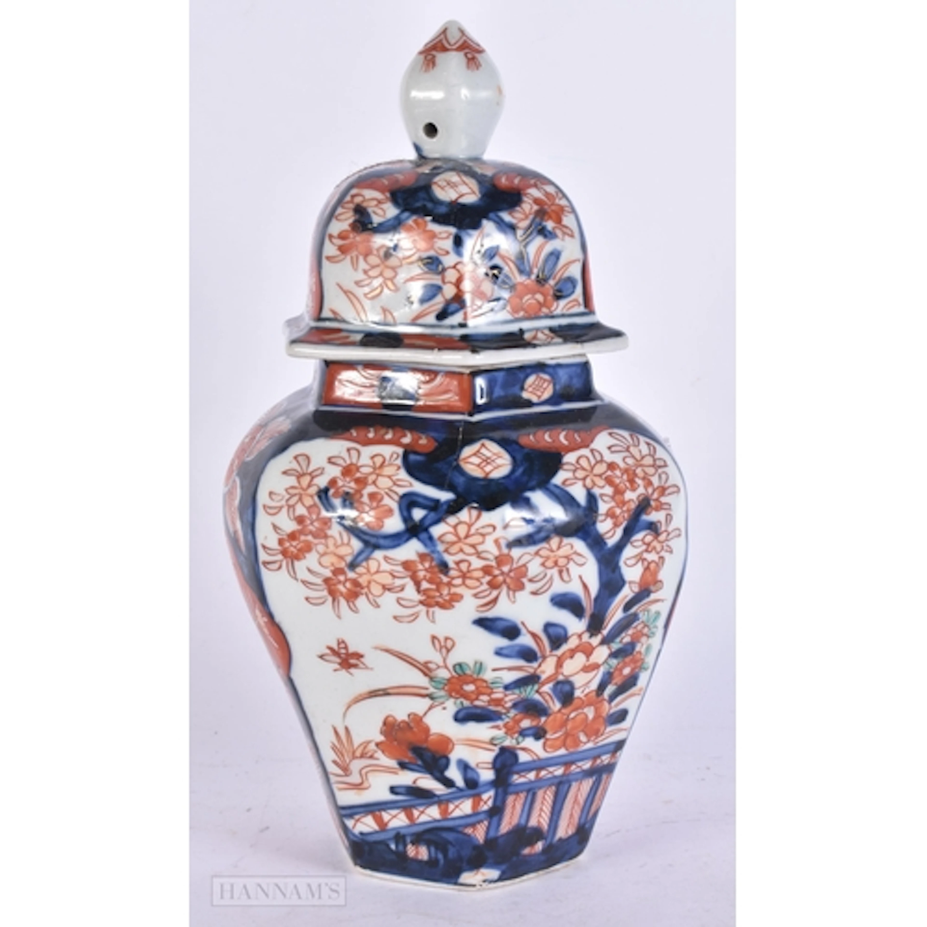 A 19TH CENTURY JAPANESE MEIJI PERIOD IMARI PORCELAIN VASE AN...