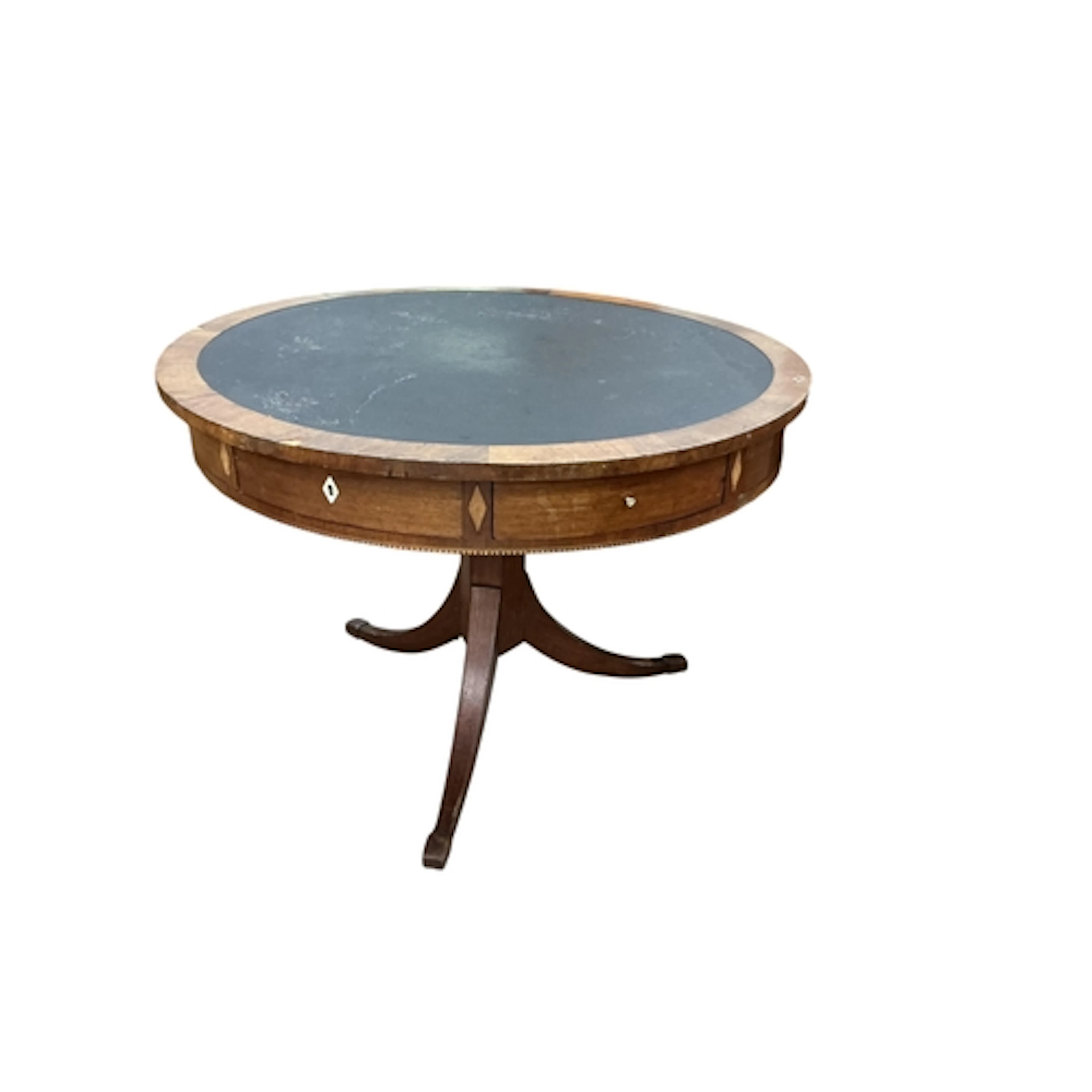 A 19th century continental mahogany drum table, diameter 105...