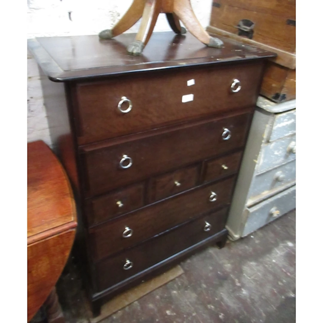 Stag mahogany bedroom chest of three short and four long dra...