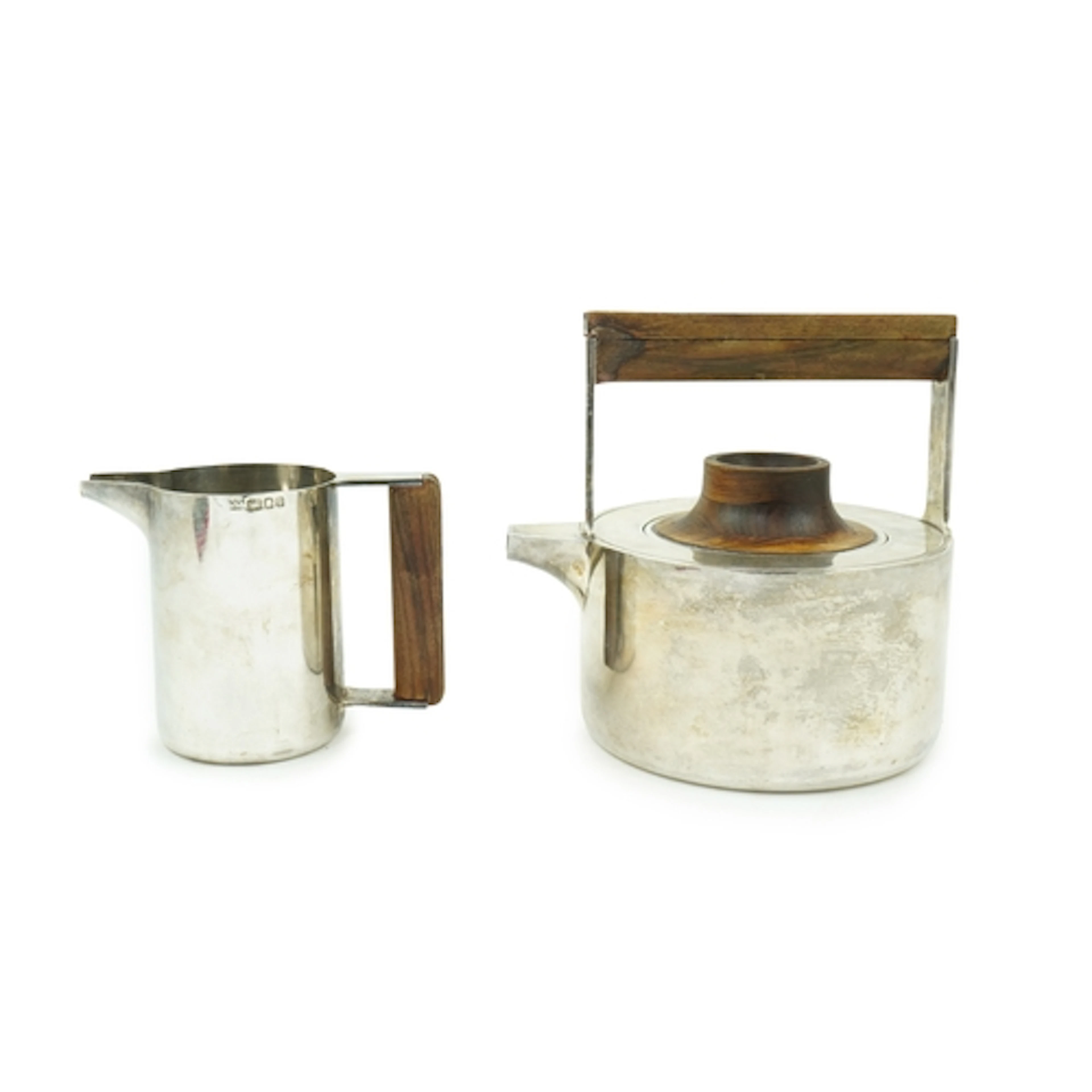 § Roy Ridsdale (1942-2020): A silver tea kettle and matching...