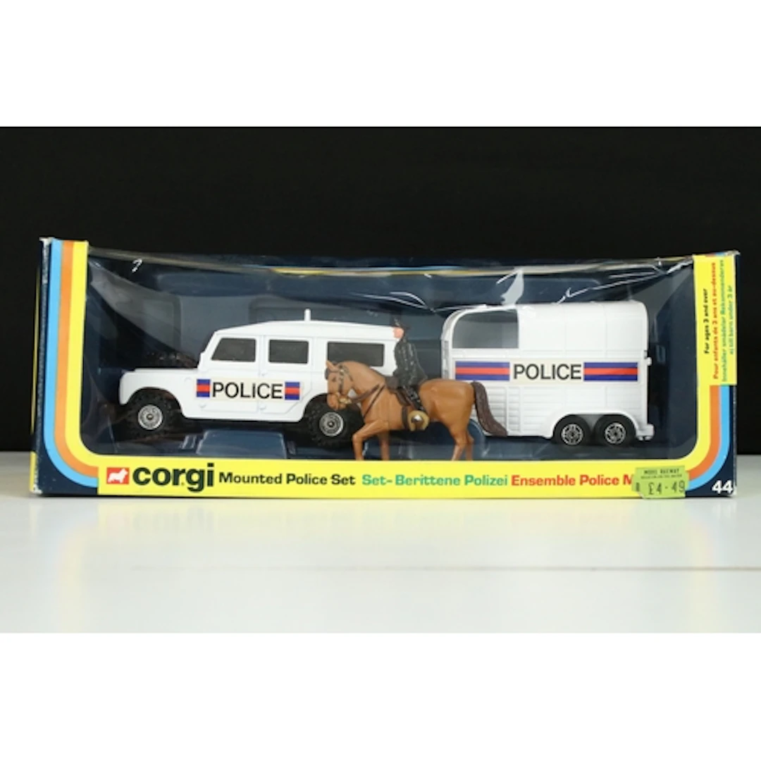 Boxed Corgi 44 Mounted Police Set complete with diecast mode...