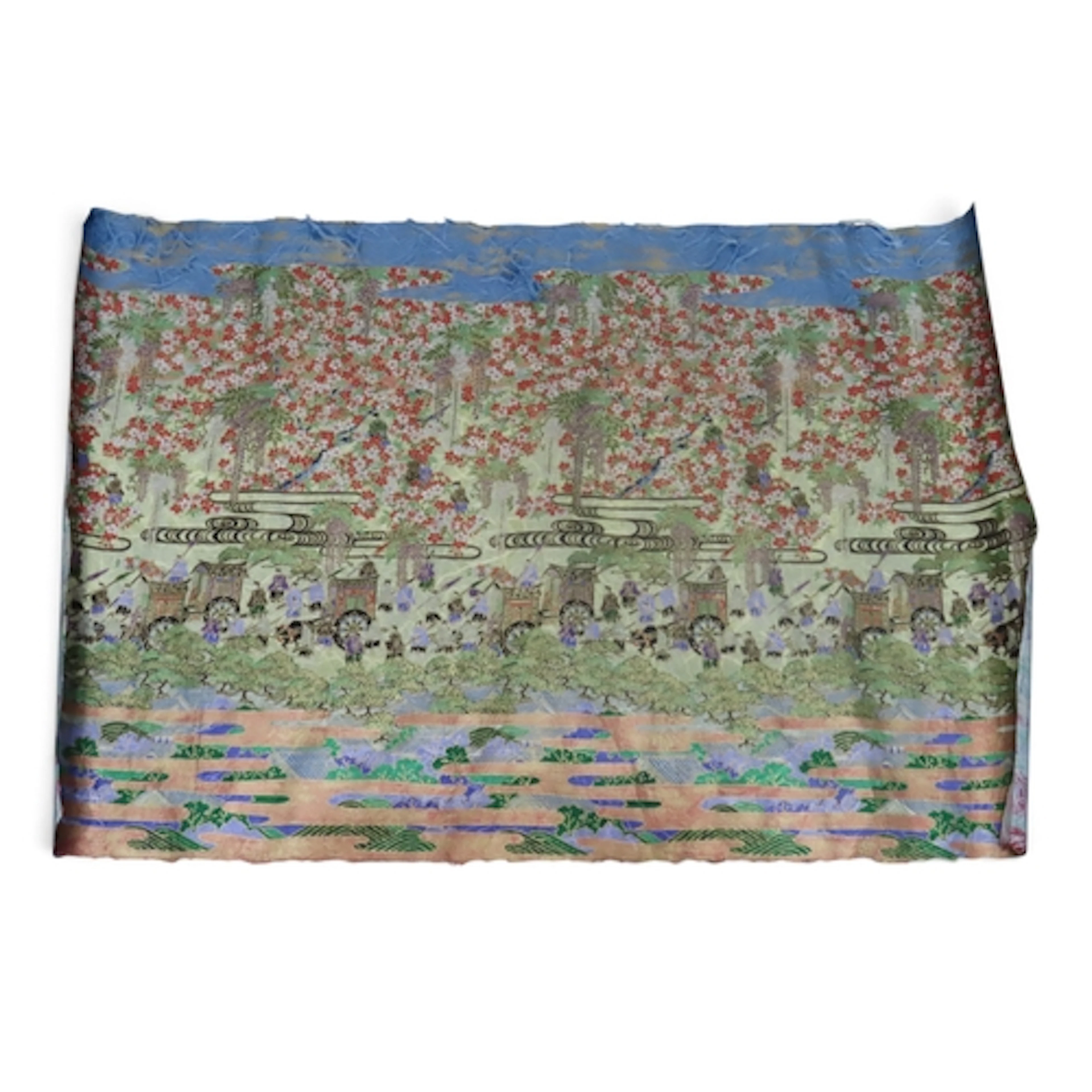A Japanese mixed media repeating pattern on washi paper, dec...