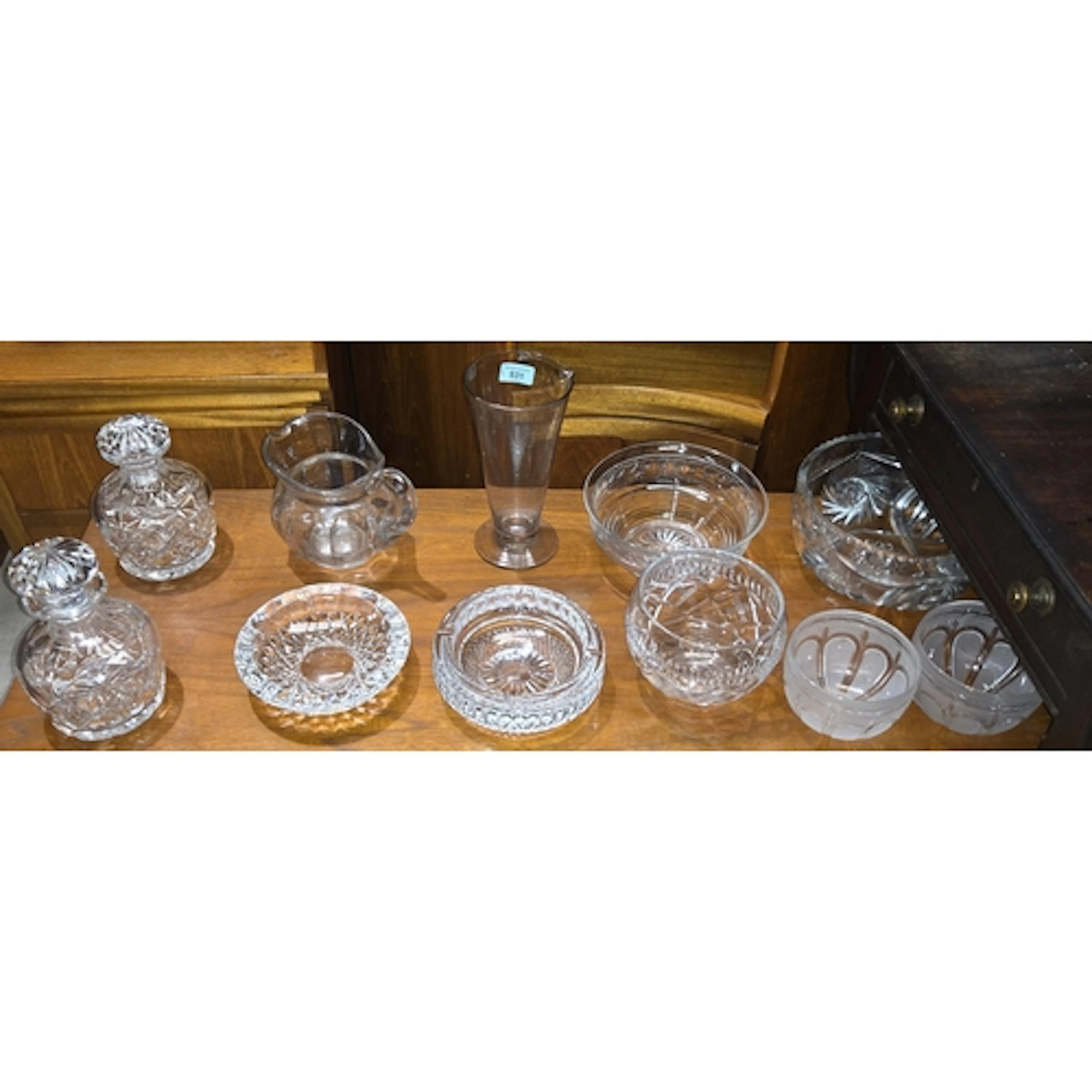 2 heavy Waterford crystal ashtrays/peanut dishes; a pair of ...