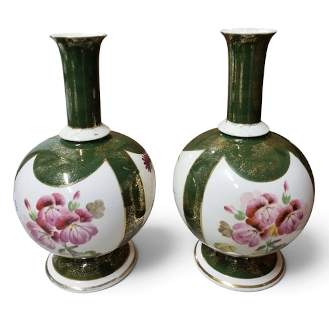 A good pair of mid 20th Century Jersey pottery Vases with ha...