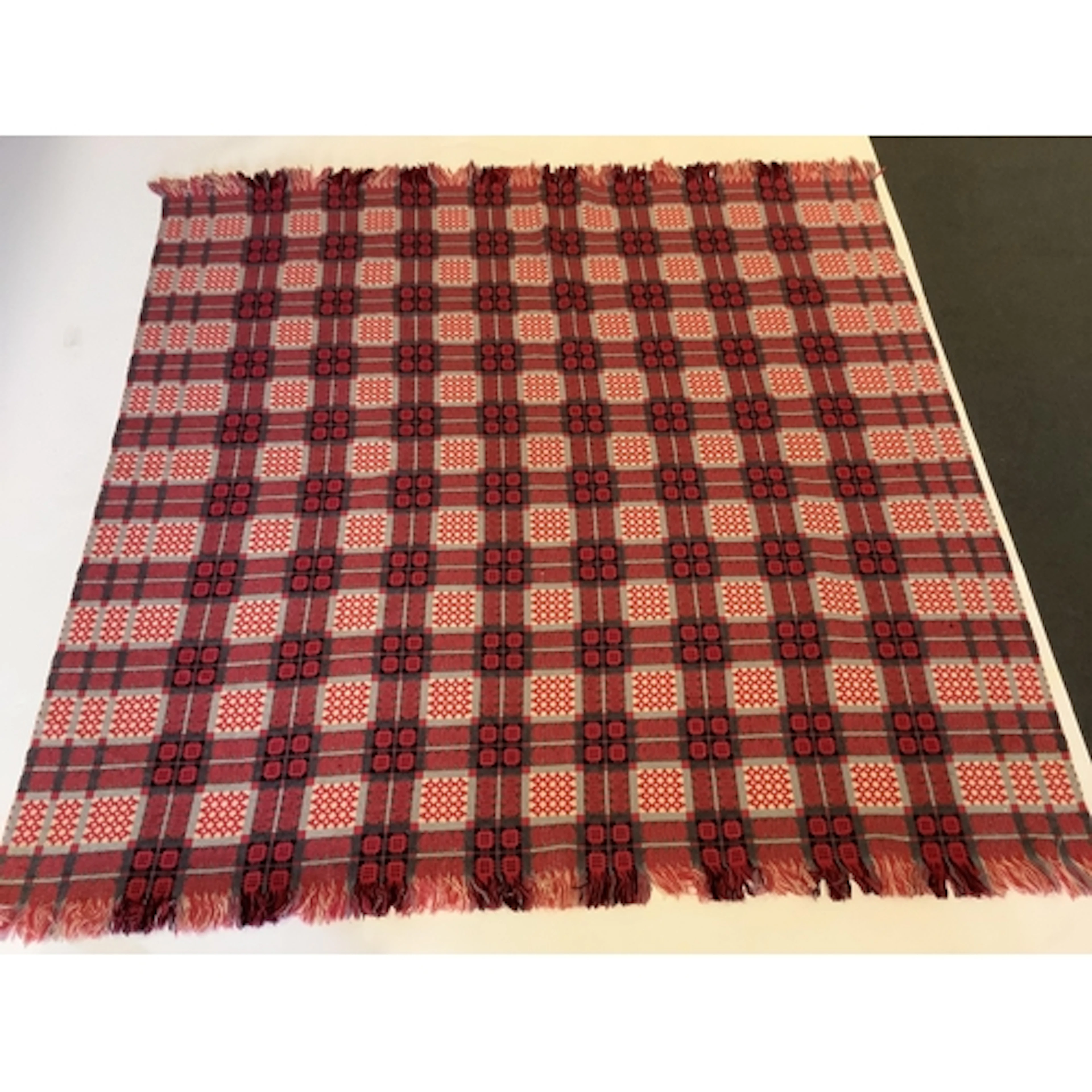 A 20th century large Welsh wool 'double cloth loom' woven, C...