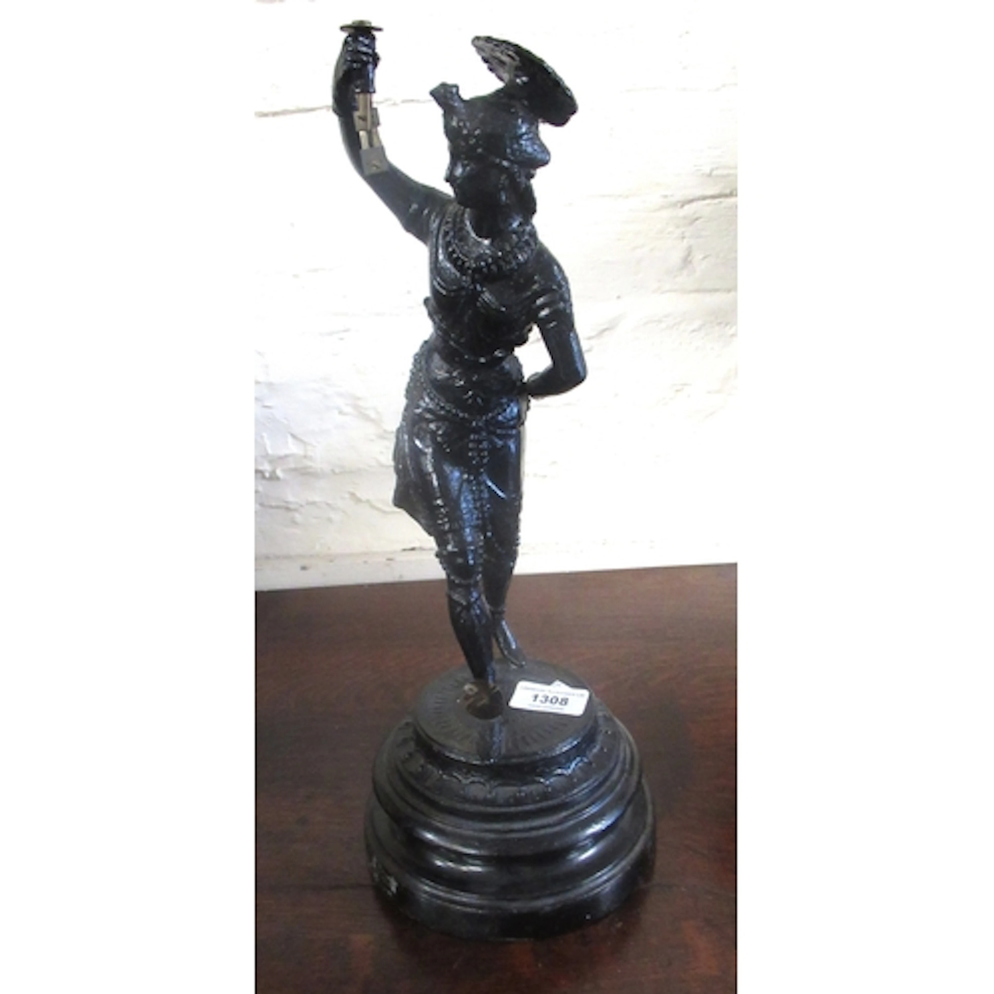 19th Century Spelter Mystery clock, figural base, 38cm high ...