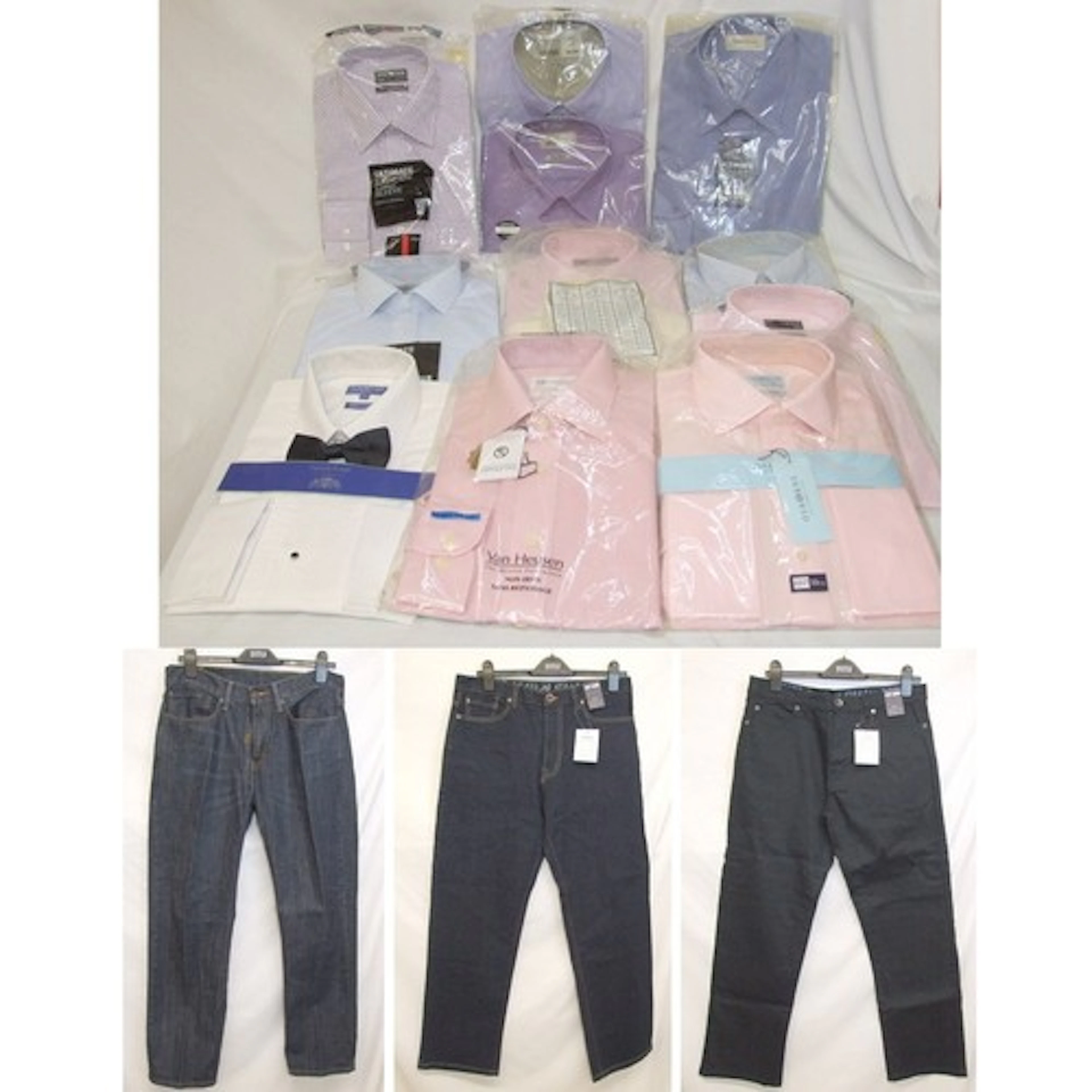 12 Mens As New Shirts: Taylor & Wright white dress shirt siz...