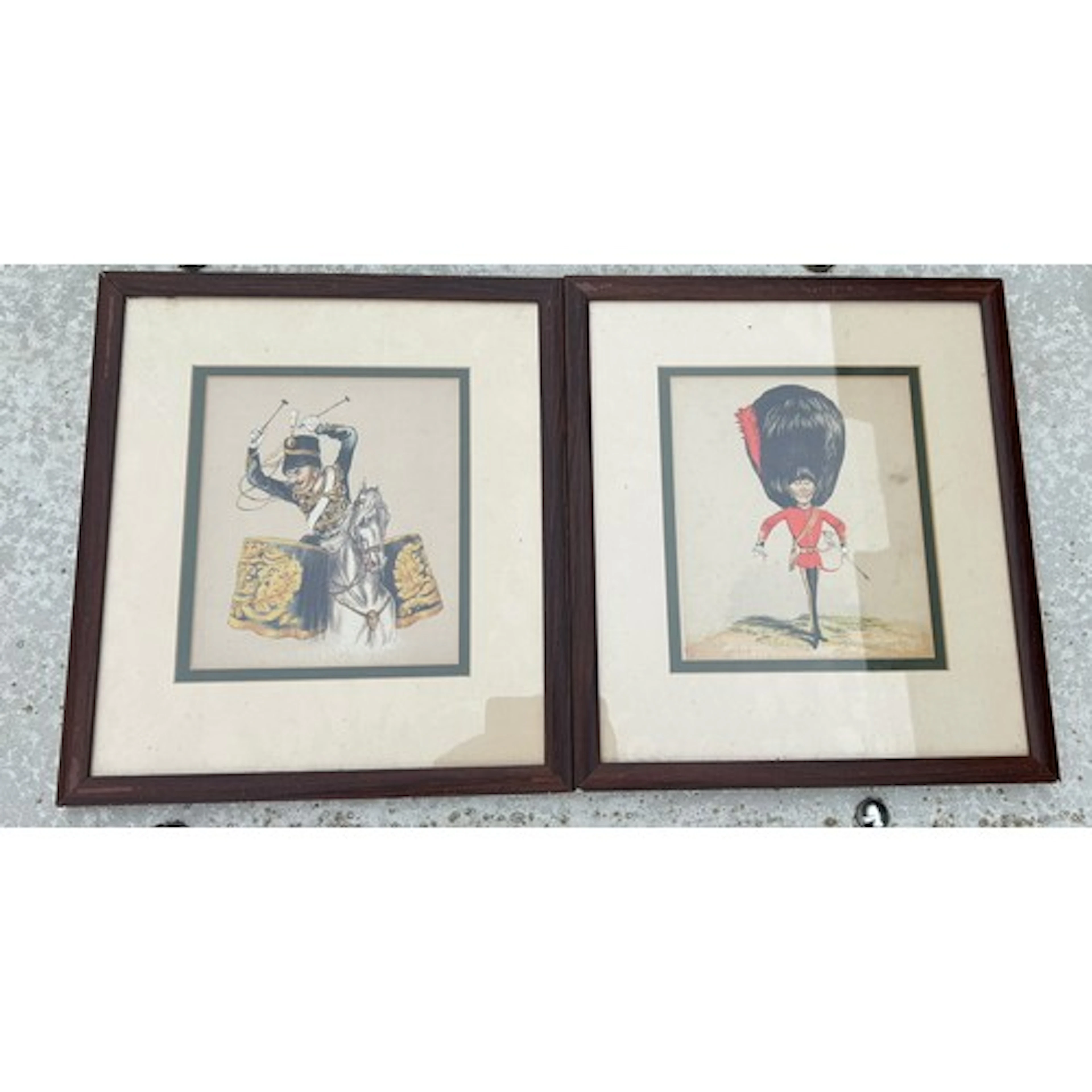 4X comic characature prints depicting different military cha...